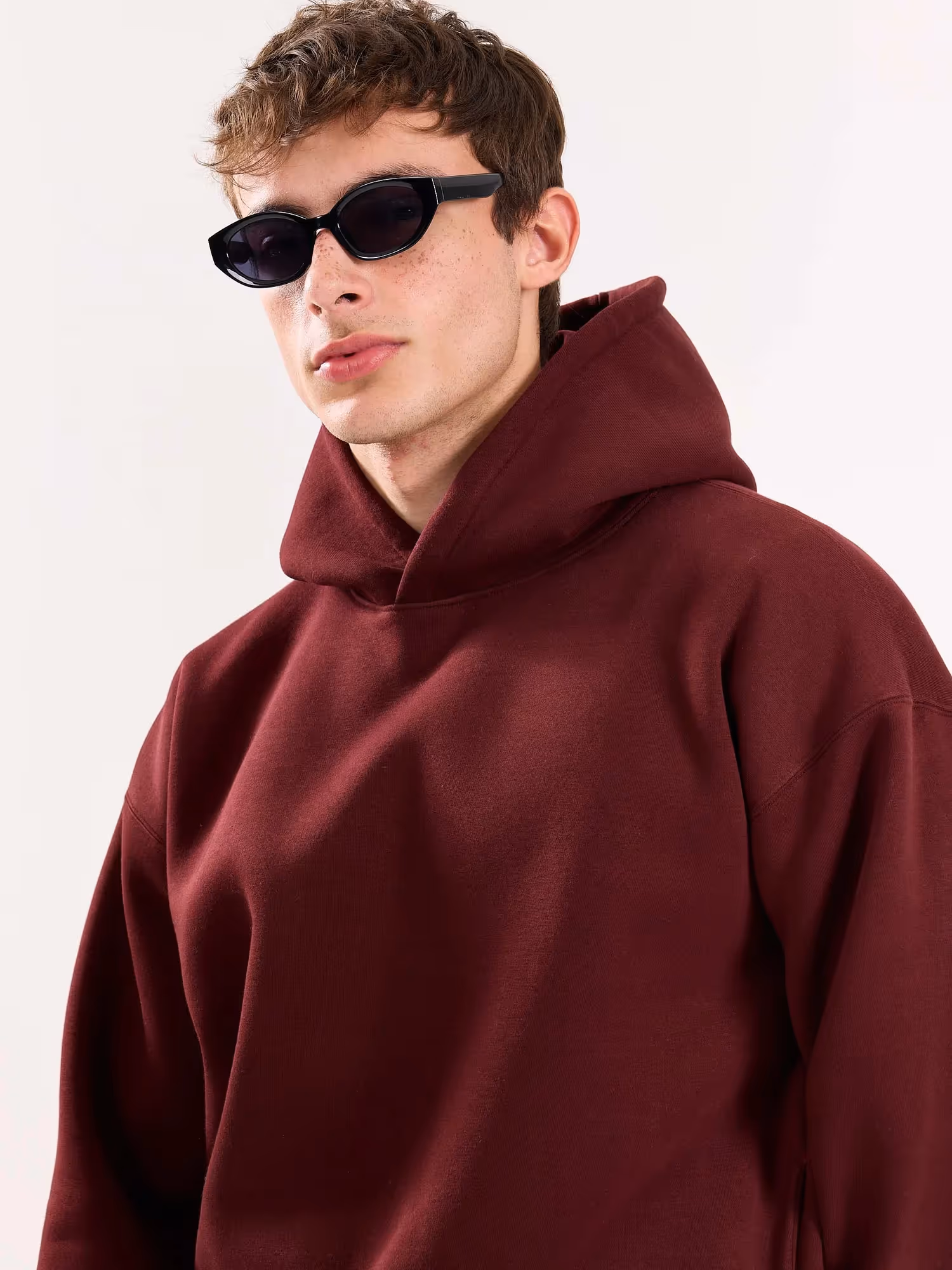 Burgundy Cropped Fit Hoodie image 5