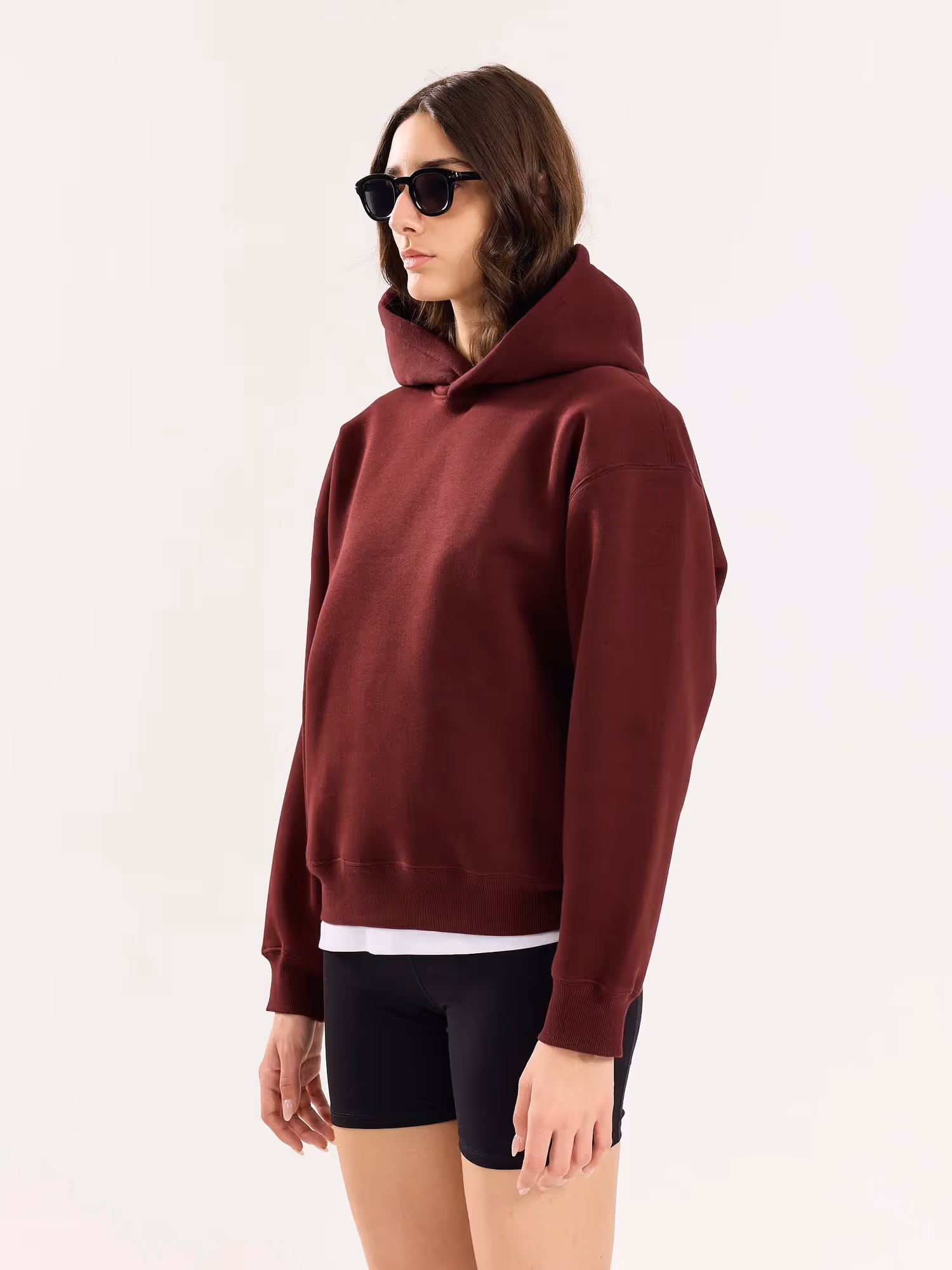 Burgundy Cropped Fit Hoodie image 6