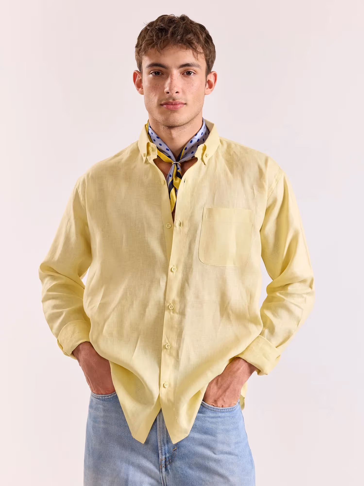 Butter Yellow Irish Linen Shirt image 3