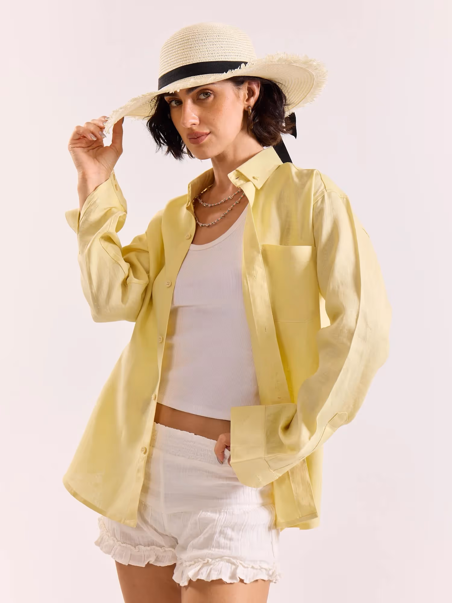 Butter Yellow Irish Linen Shirt image 7
