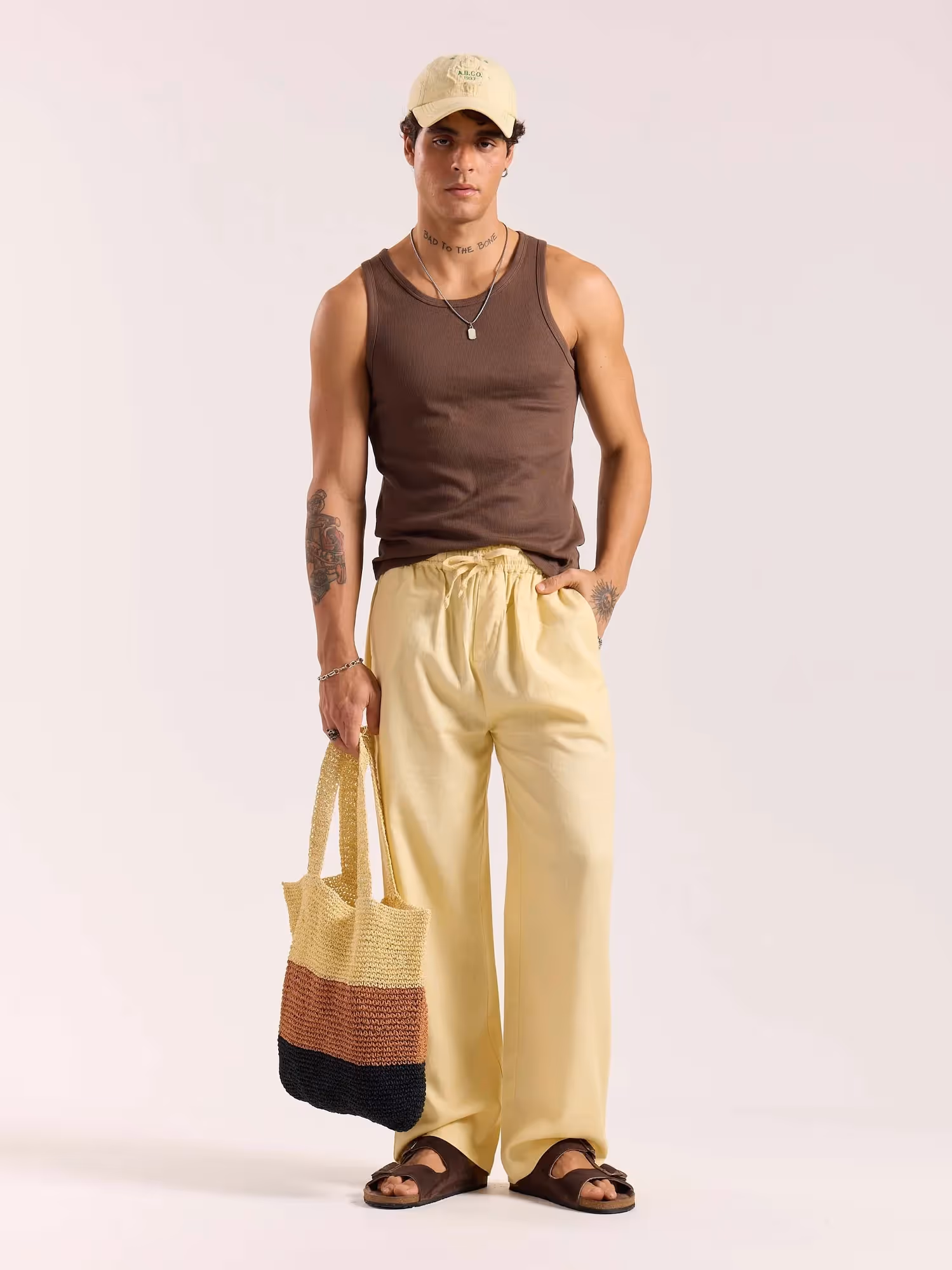 Butter Yellow Linen Pull-on Pants image 1