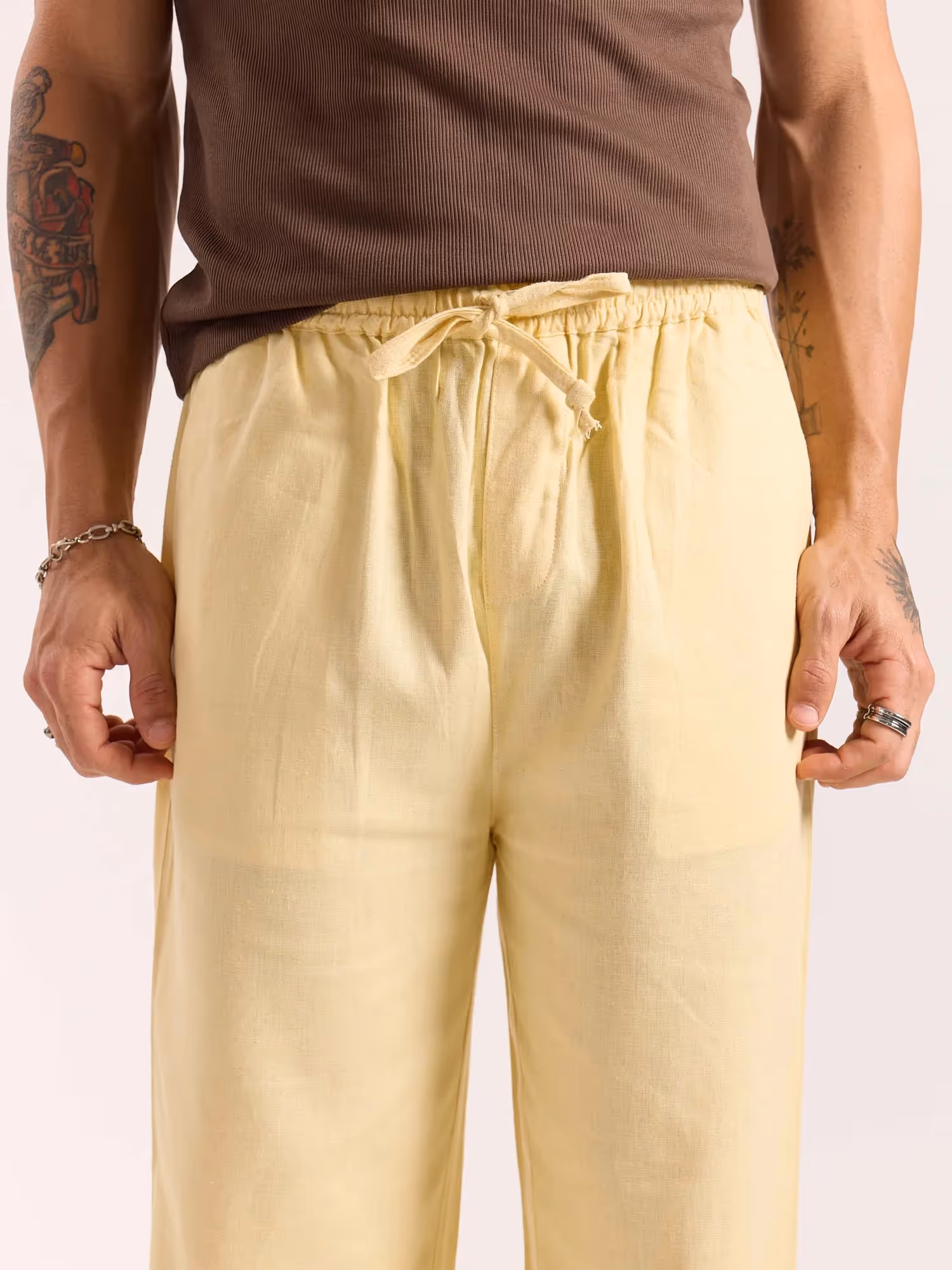 Butter Yellow Linen Pull-on Pants image 6