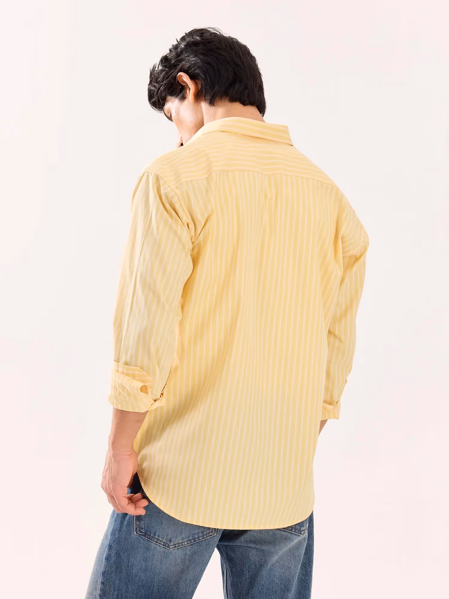 Butter Yellow Striped Poplin Shirt image 8