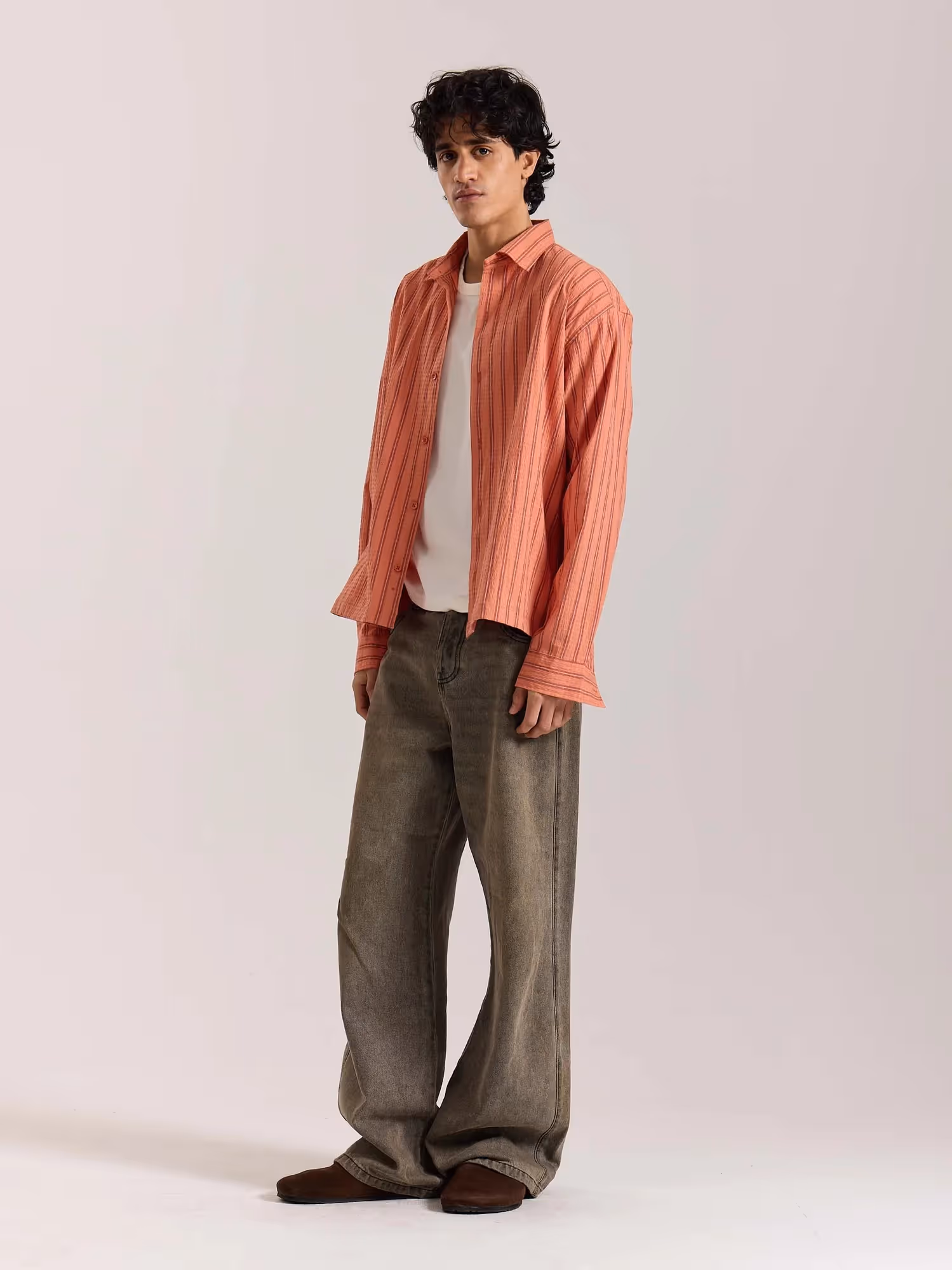 Carrot Red Striped Seersucker Holiday Shirt image 3