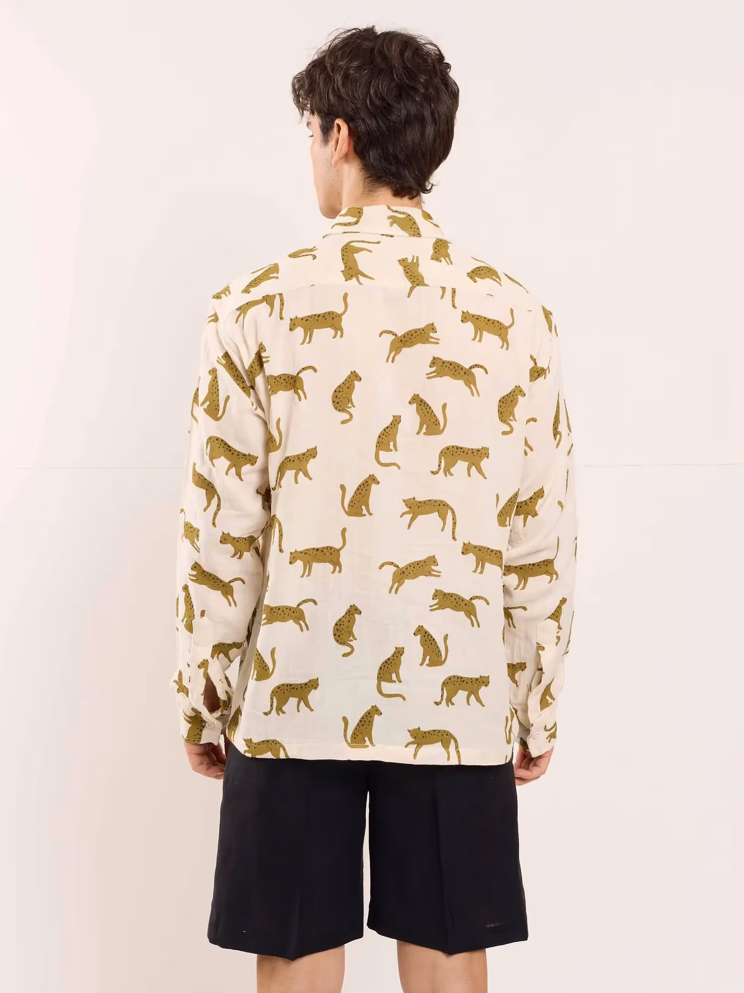 Cheetah Printed Gauze Holiday Shirt  image 6