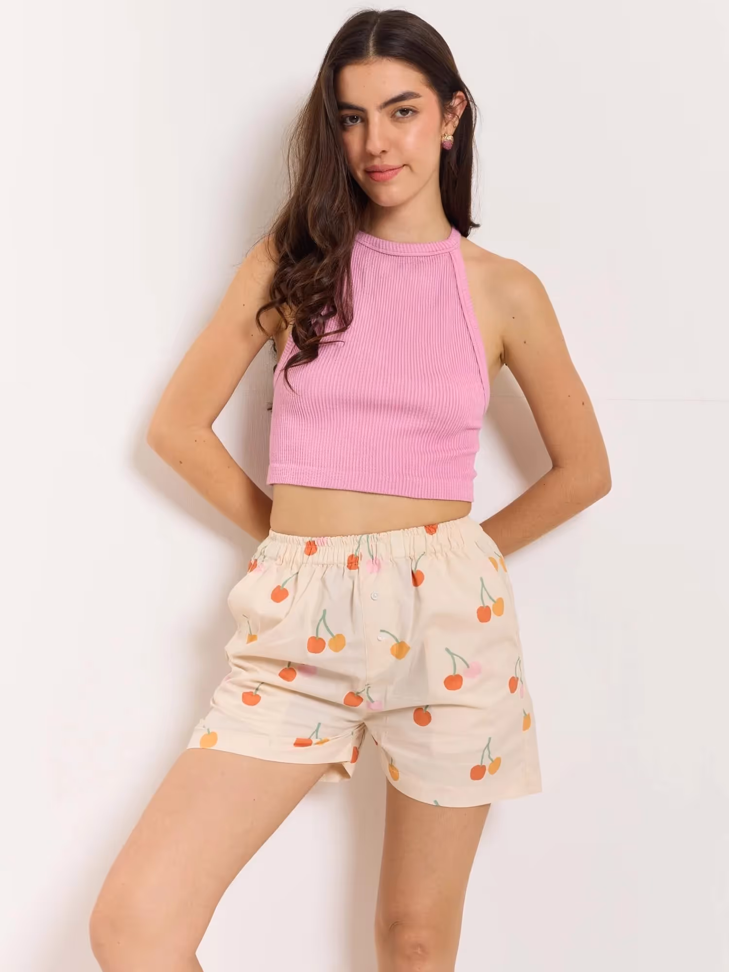 Cherry Printed Poplin Shorts image 3