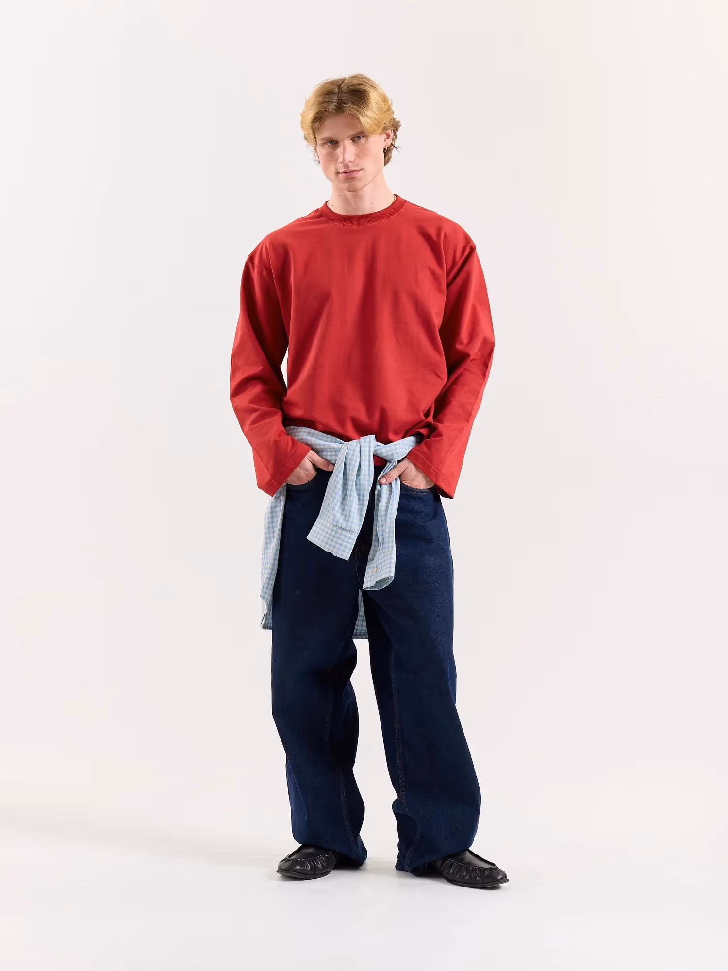 Cherry Red Loose Fit Cropped T-Shirt image 1