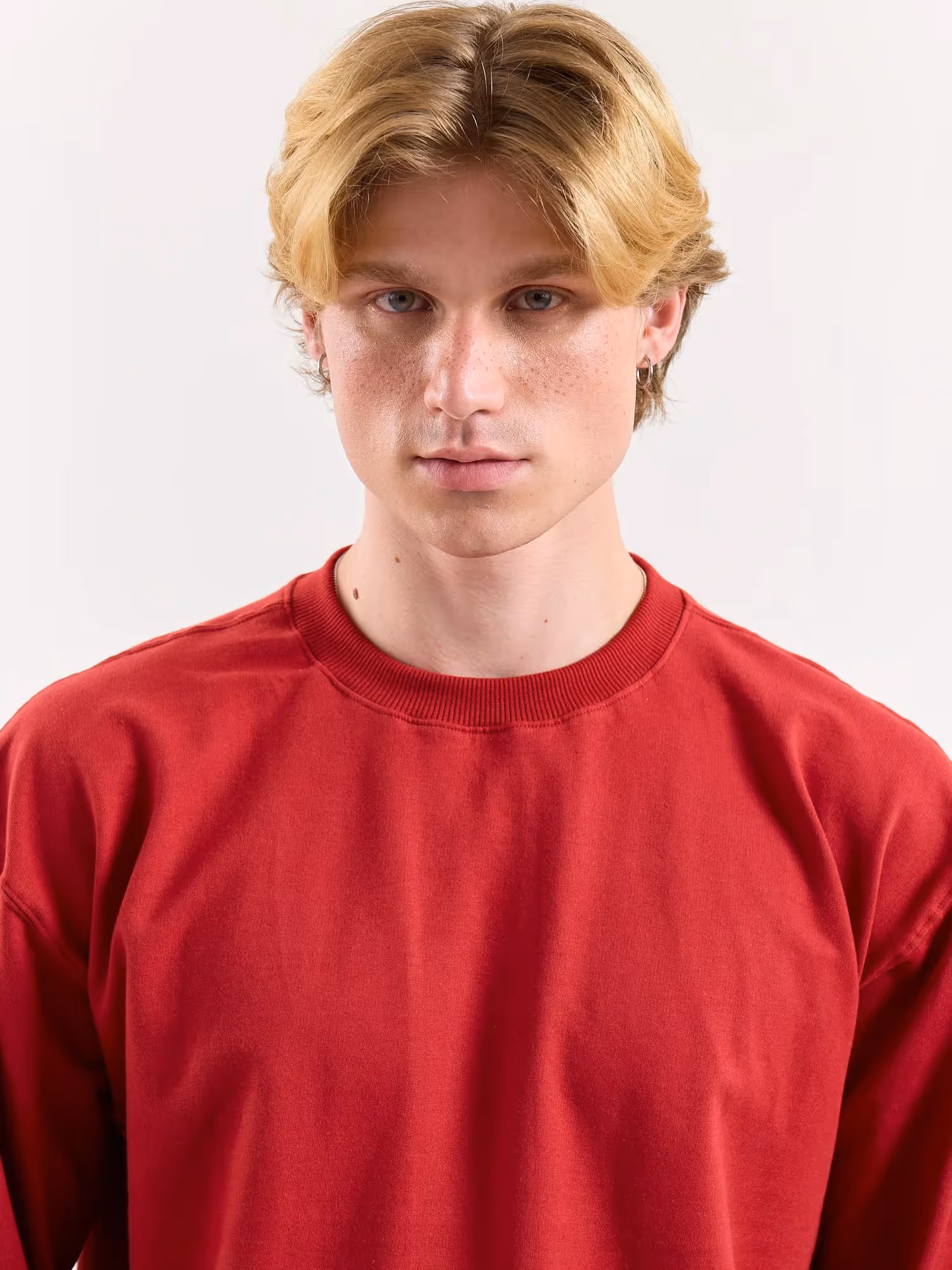 Cherry Red Loose Fit Cropped T-Shirt image 6
