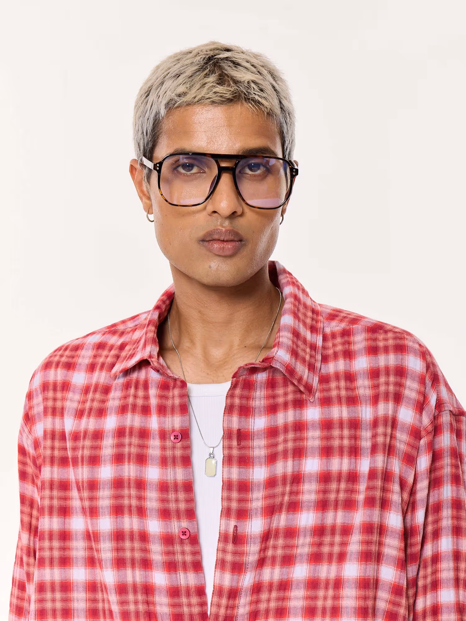 Cherry Red Oversized Cropped Gauze Shirt image 8