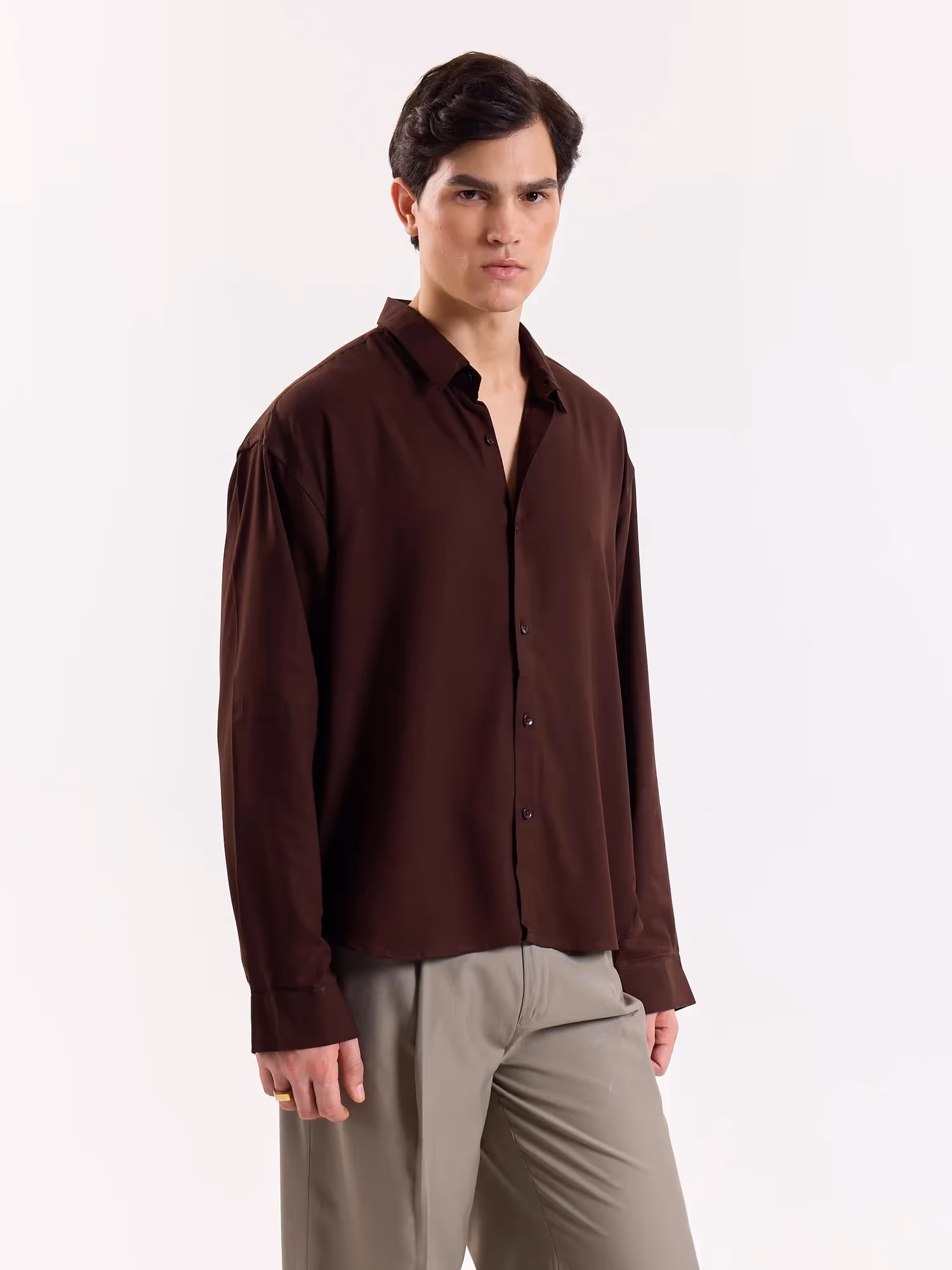 Chocolate Opal Drape Shirt  image 3