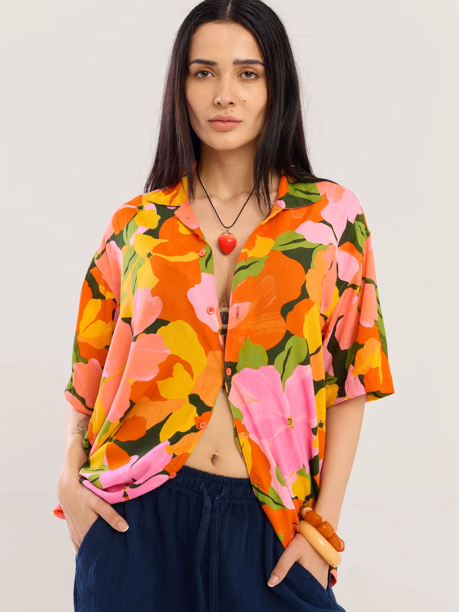 Citrus Bloom Wrinkled Shirt image 4