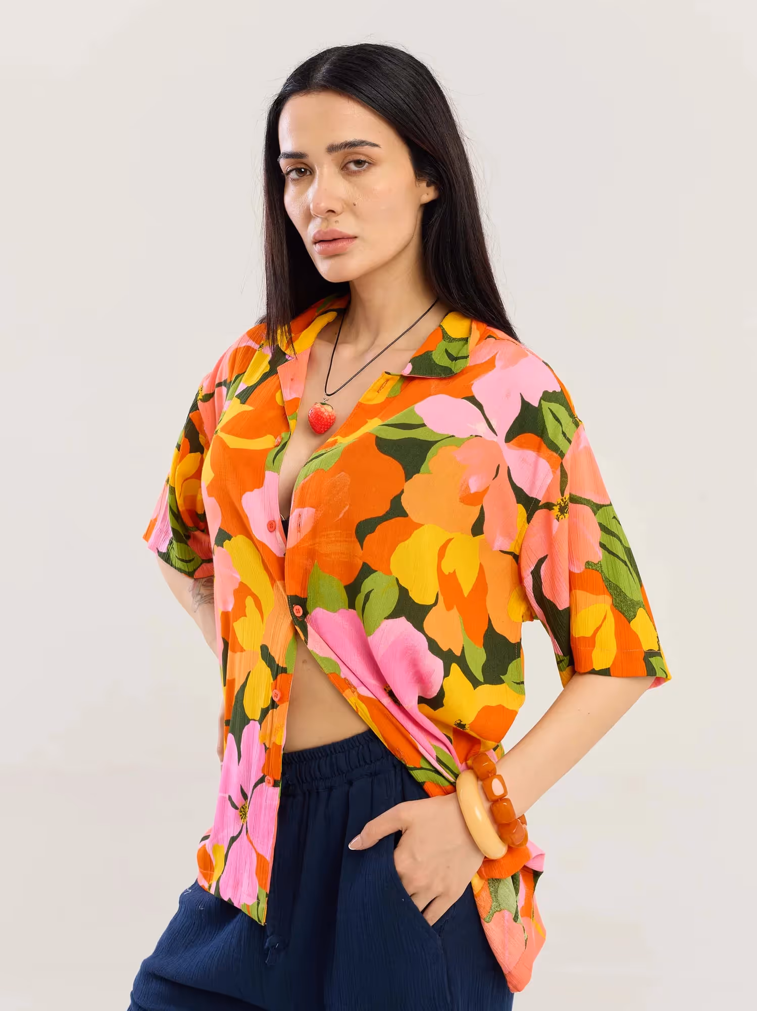 Citrus Bloom Wrinkled Shirt image 6