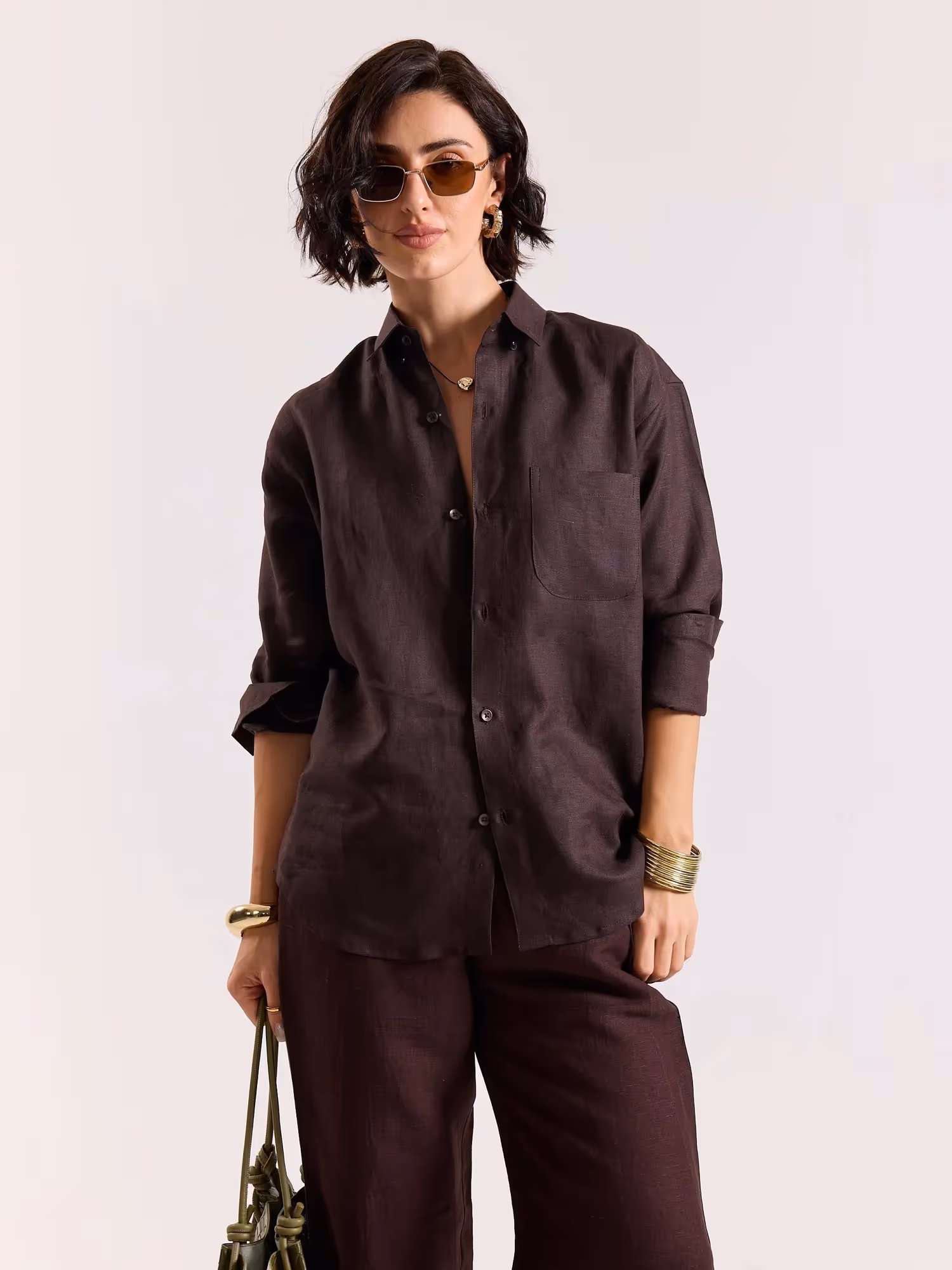 Coffee Brown Irish Linen Shirt  image 4