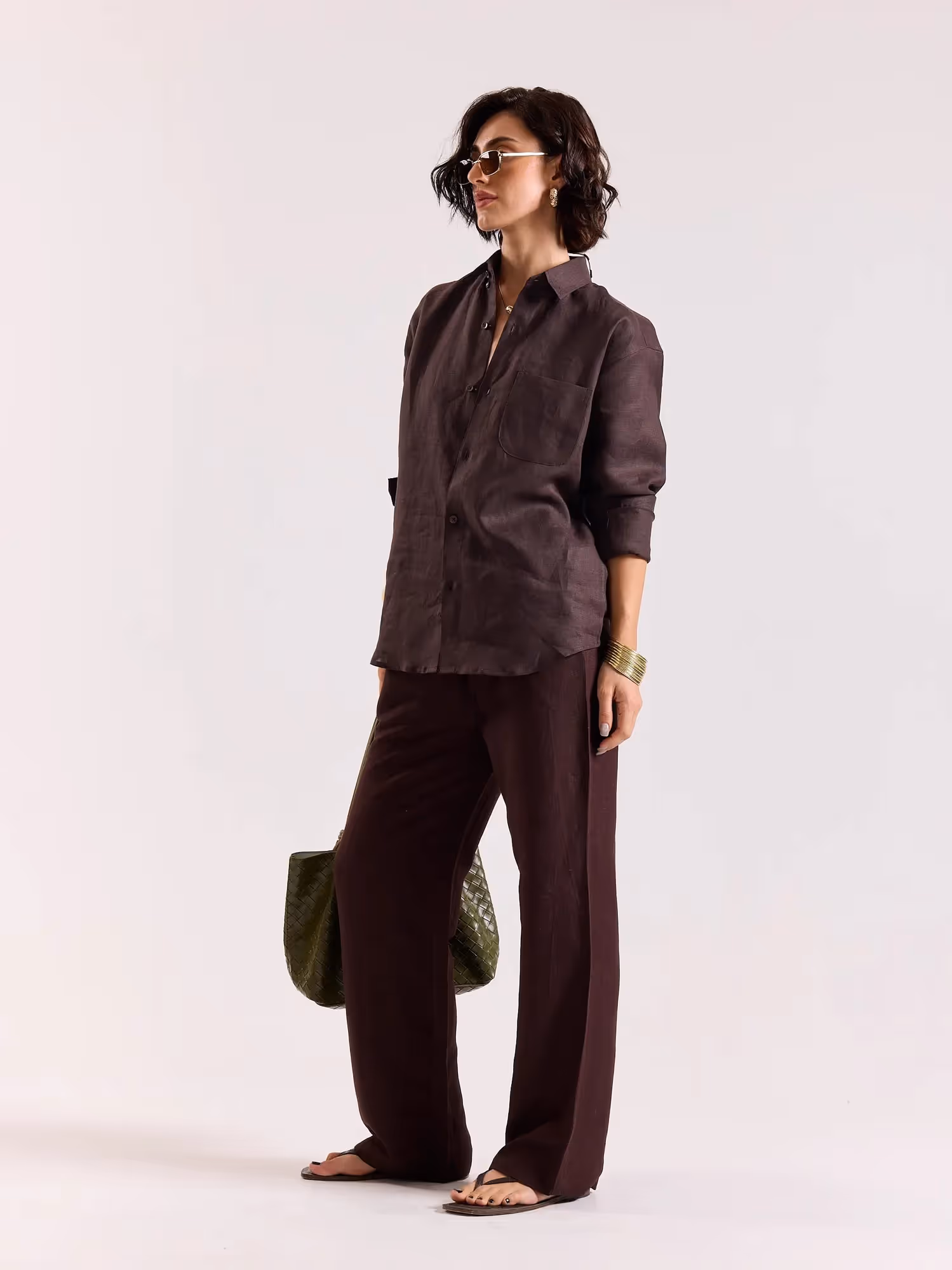 Coffee Brown Irish Linen Shirt  image 7