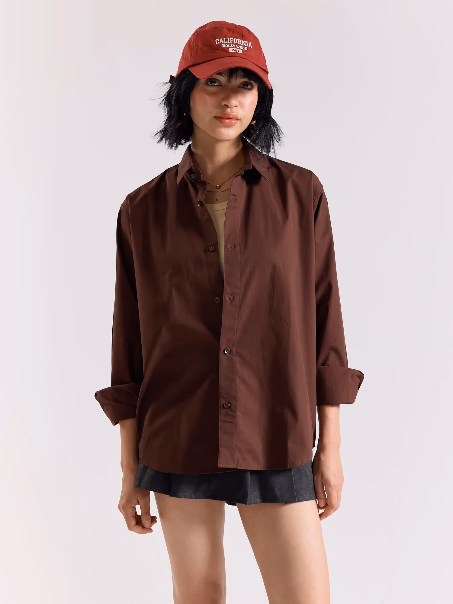 Coffee Brown Poplin Shirt image 4