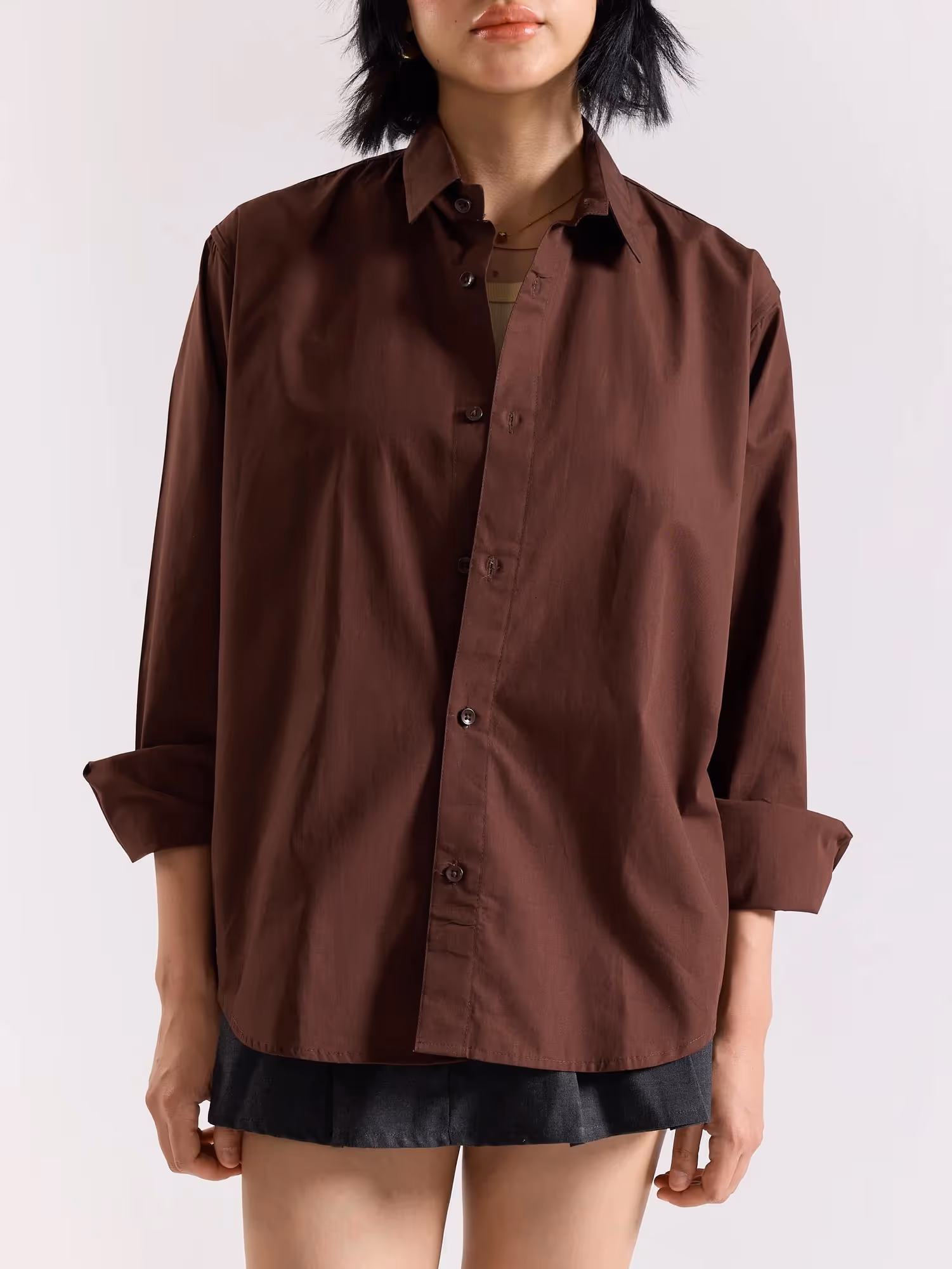 Coffee Brown Poplin Shirt image 7