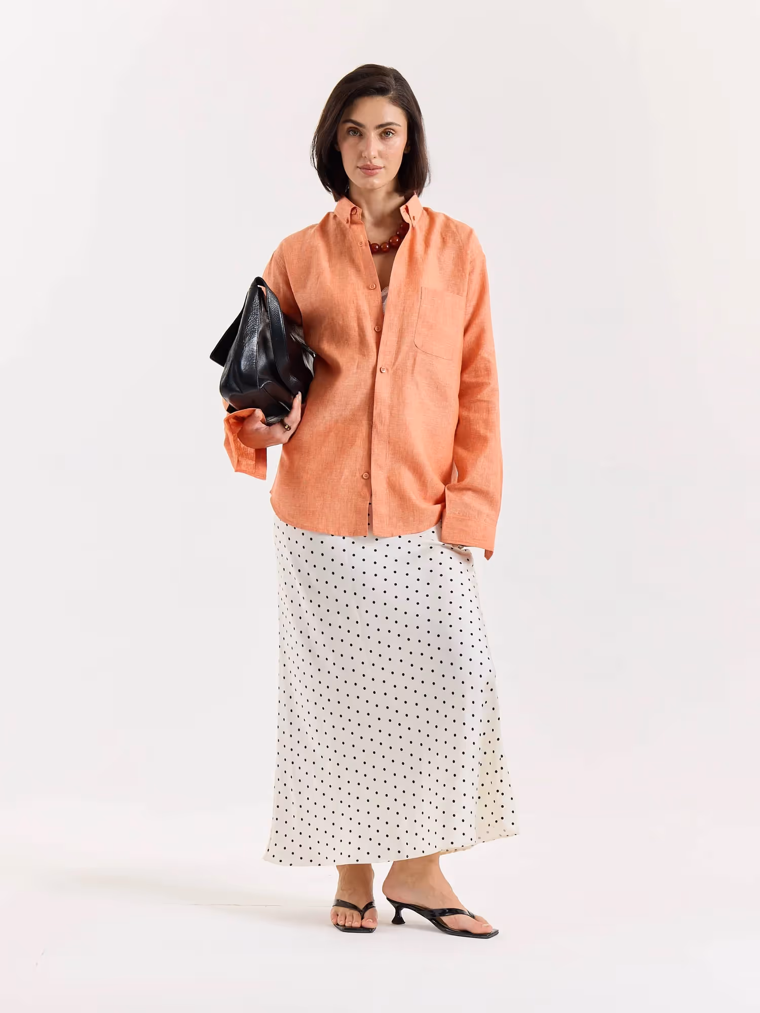 Coral Chambray Linen Shirt image 2