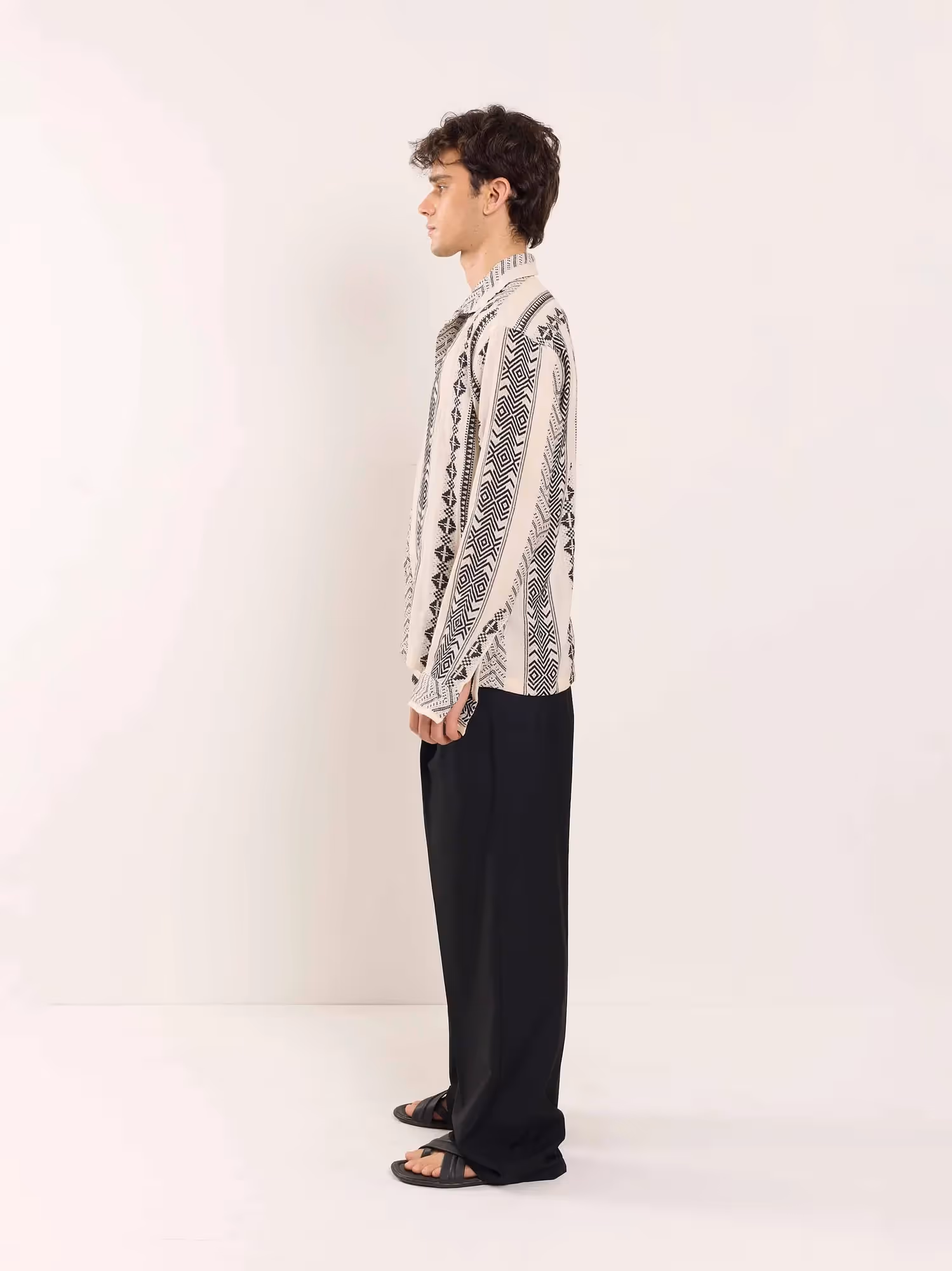 Cream Jacquard Weave Shirt  image 5