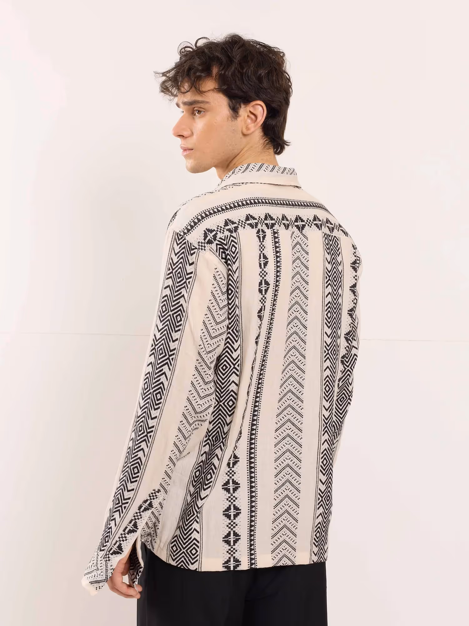 Cream Jacquard Weave Shirt  image 6