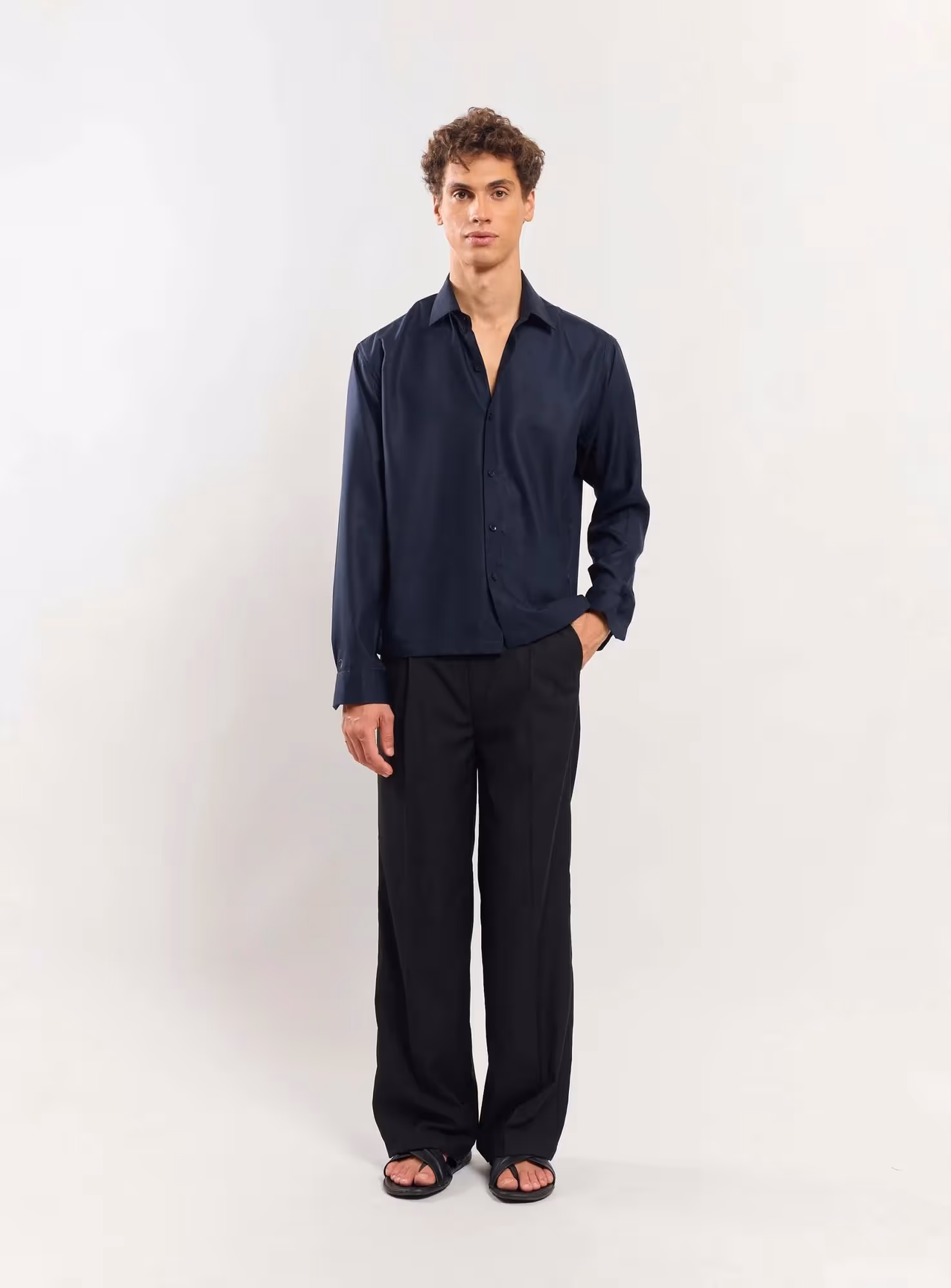Dark Blue Drape Shirt  image 2