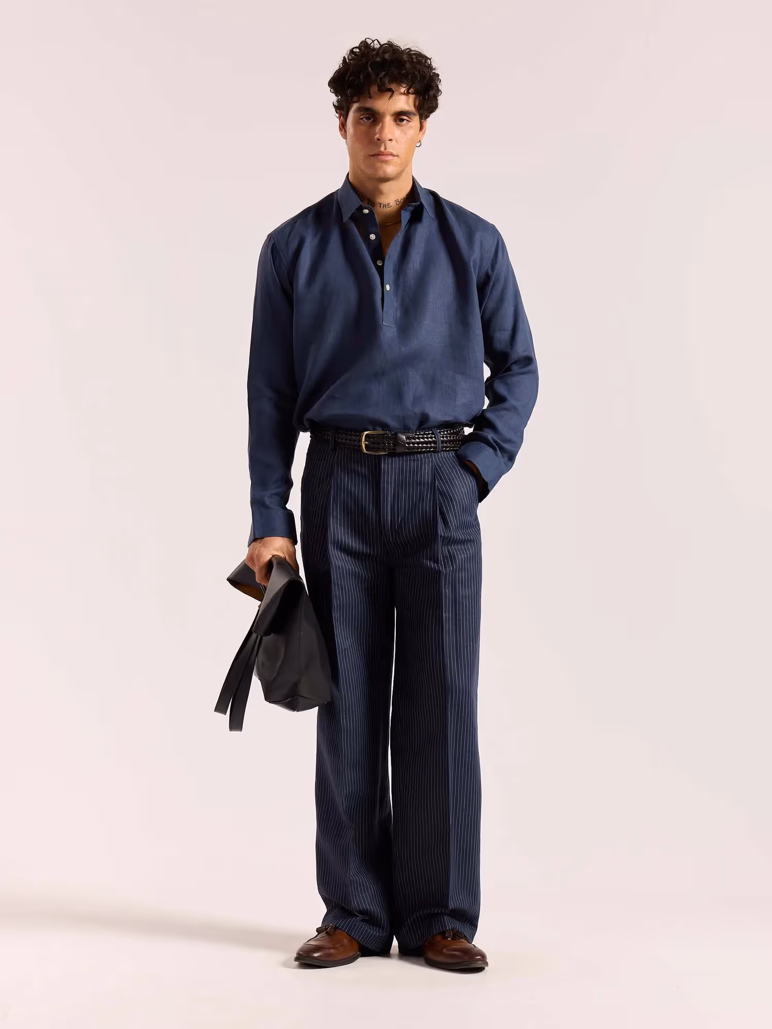 Dark Blue Linen Pullover image 1