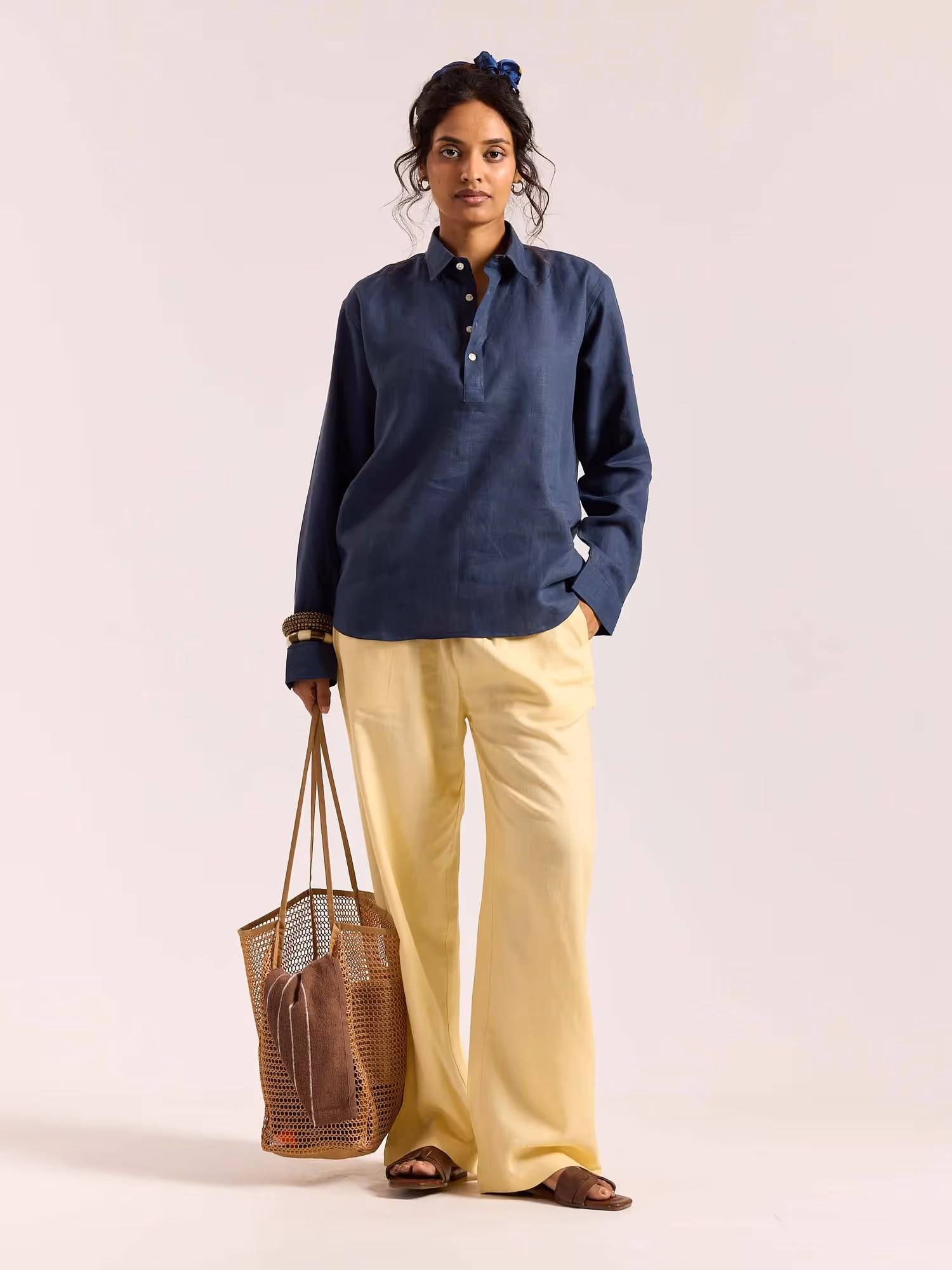 Dark Blue Linen Pullover image 2