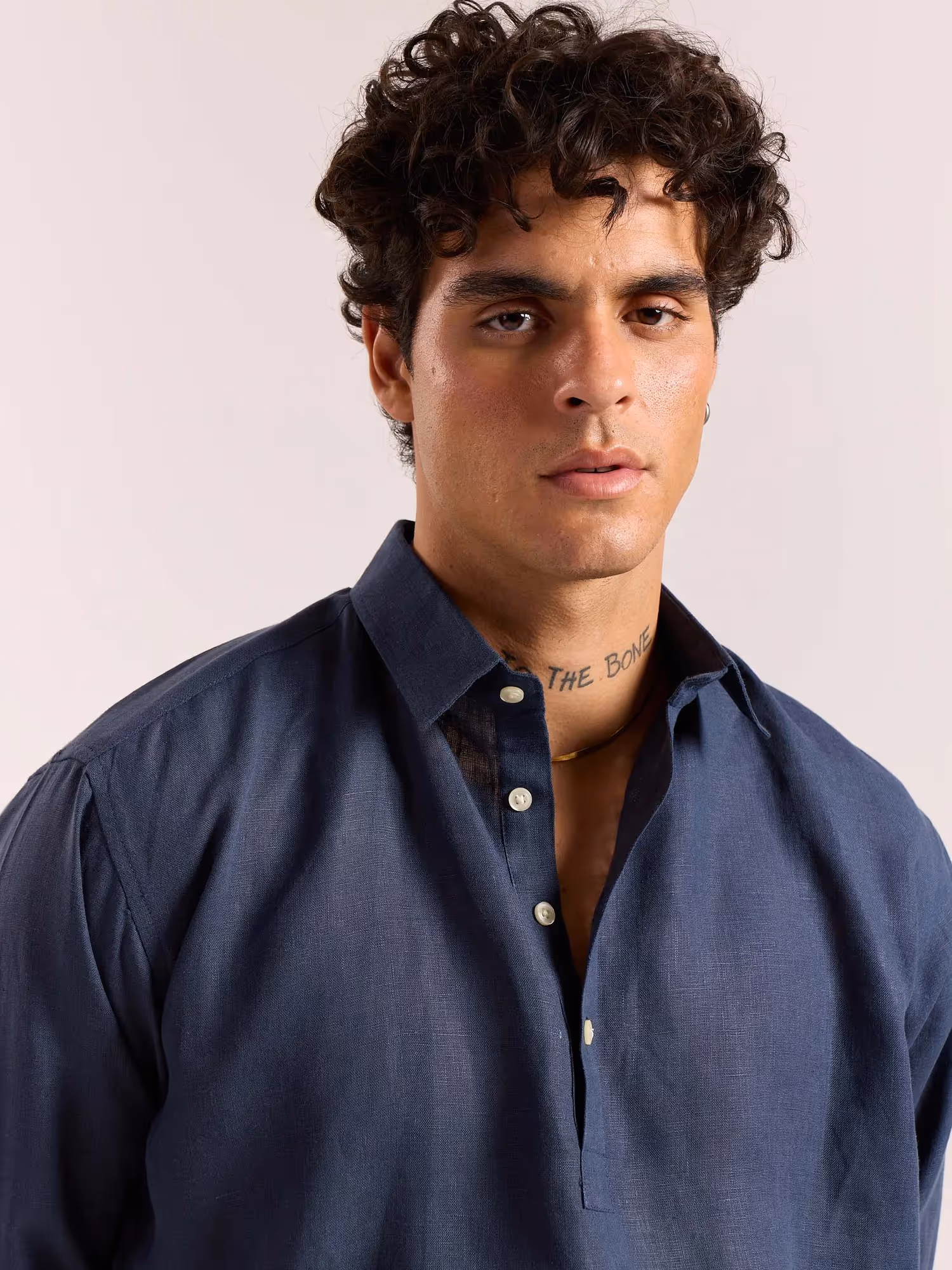 Dark Blue Linen Pullover image 5