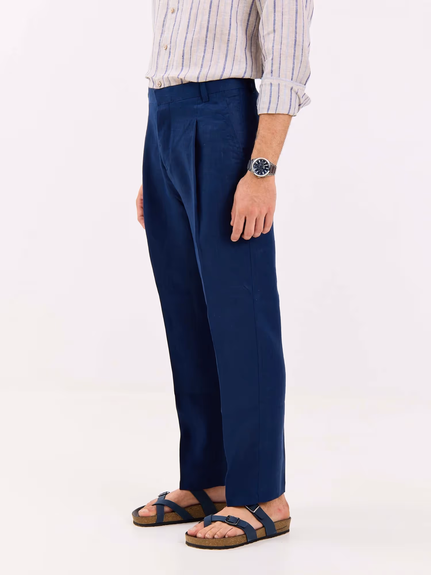 Dark Blue Linen Trousers  image 6