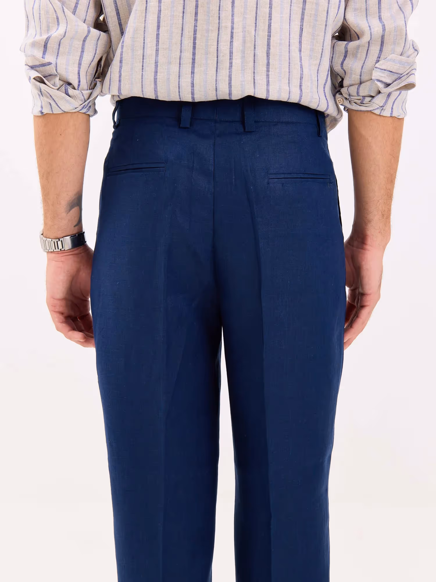 Dark Blue Linen Trousers  image 7