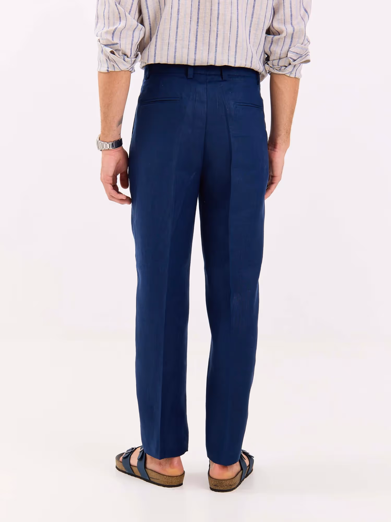 Dark Blue Linen Trousers  image 8