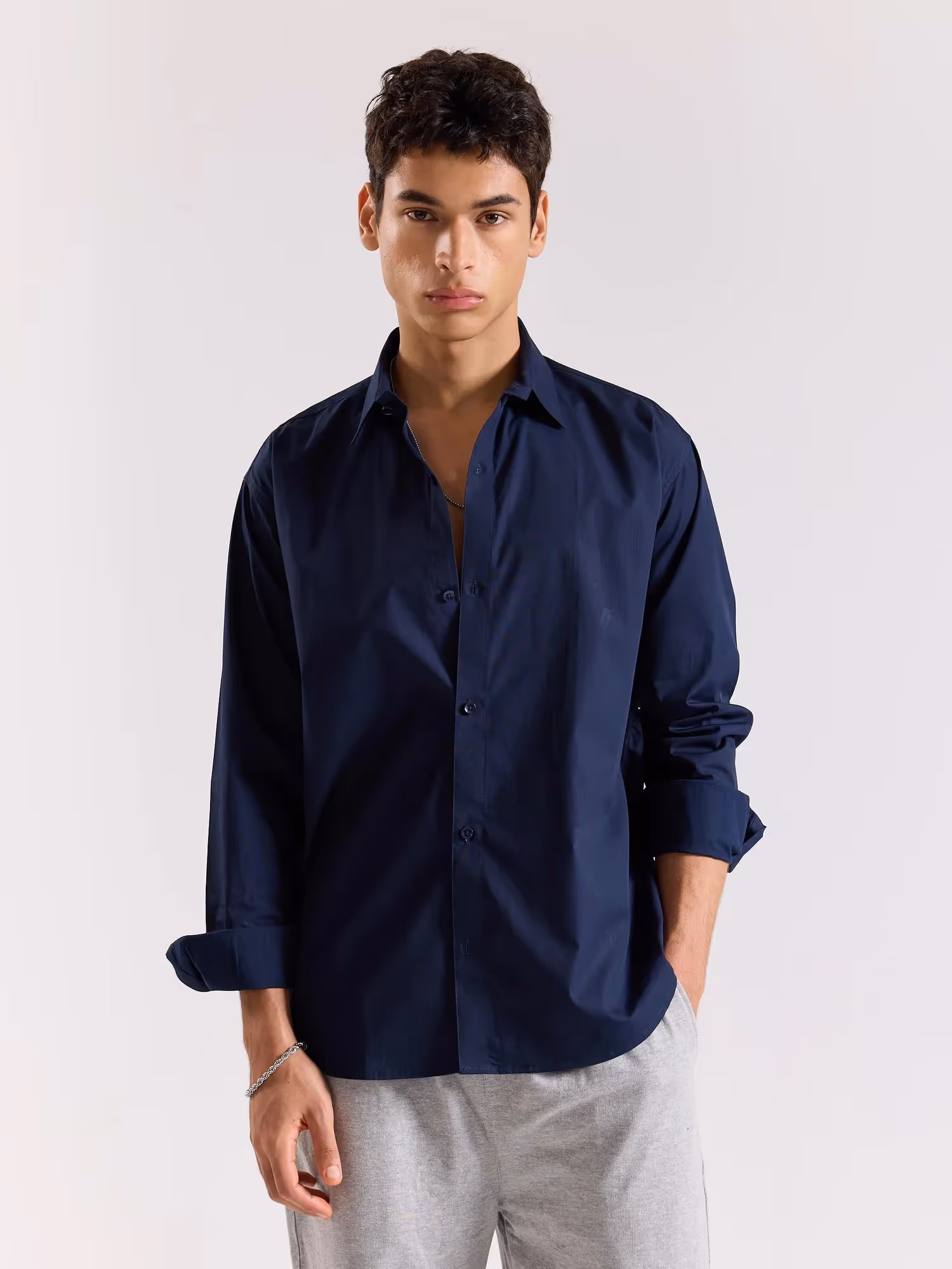 Dark Blue Poplin Shirt image 4