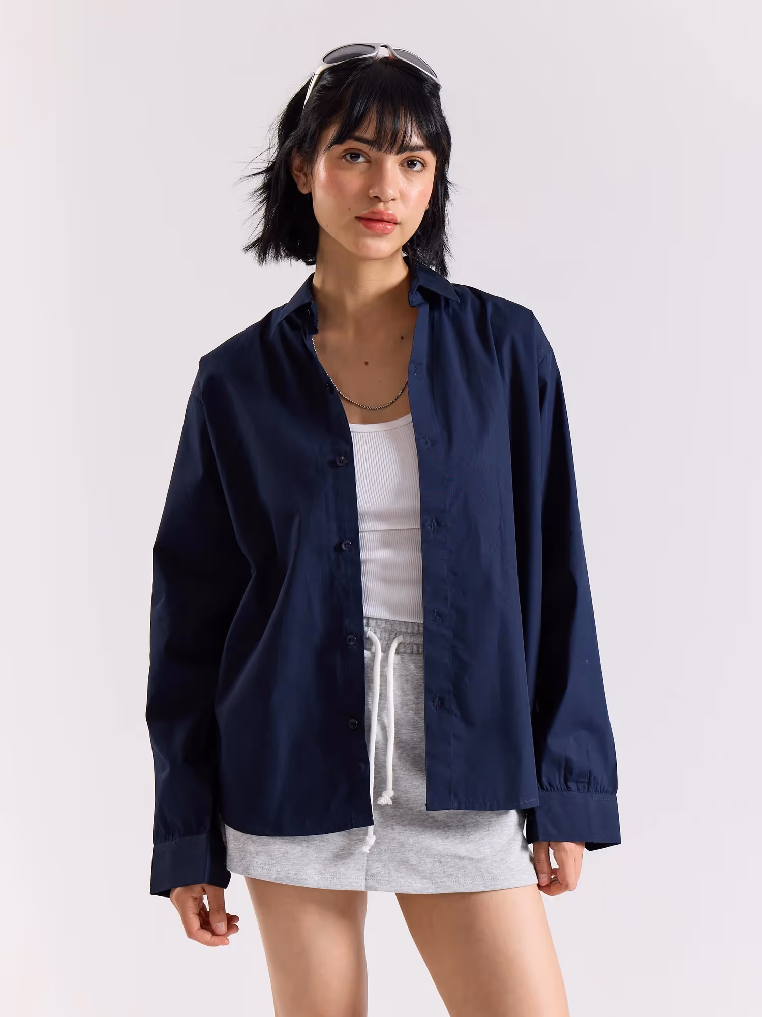 Dark Blue Poplin Shirt image 5