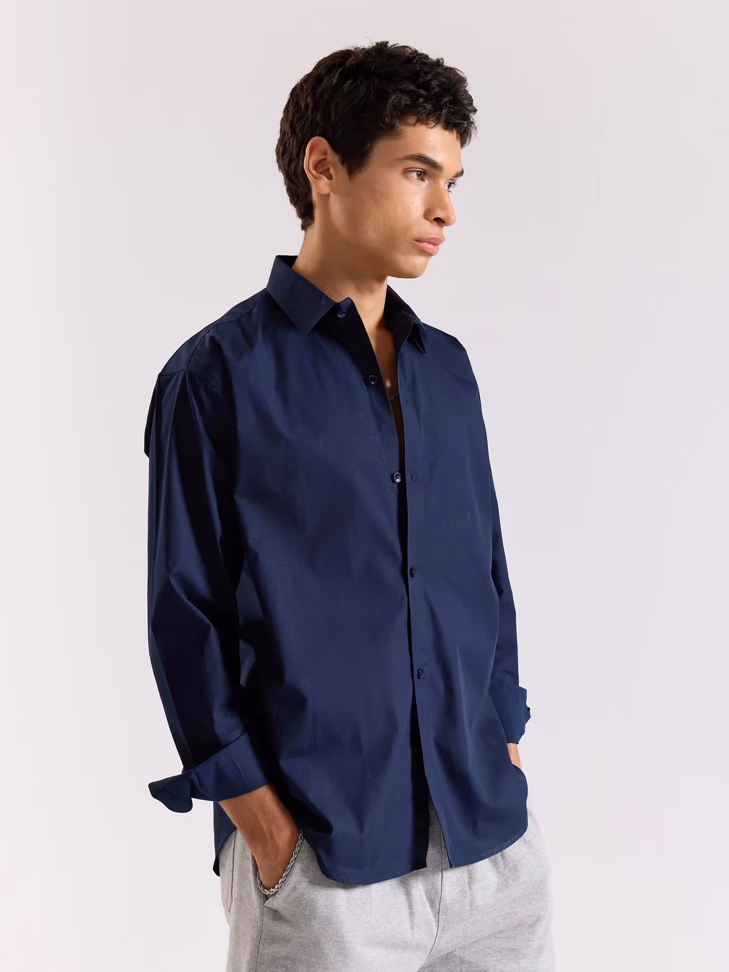 Dark Blue Poplin Shirt image 6
