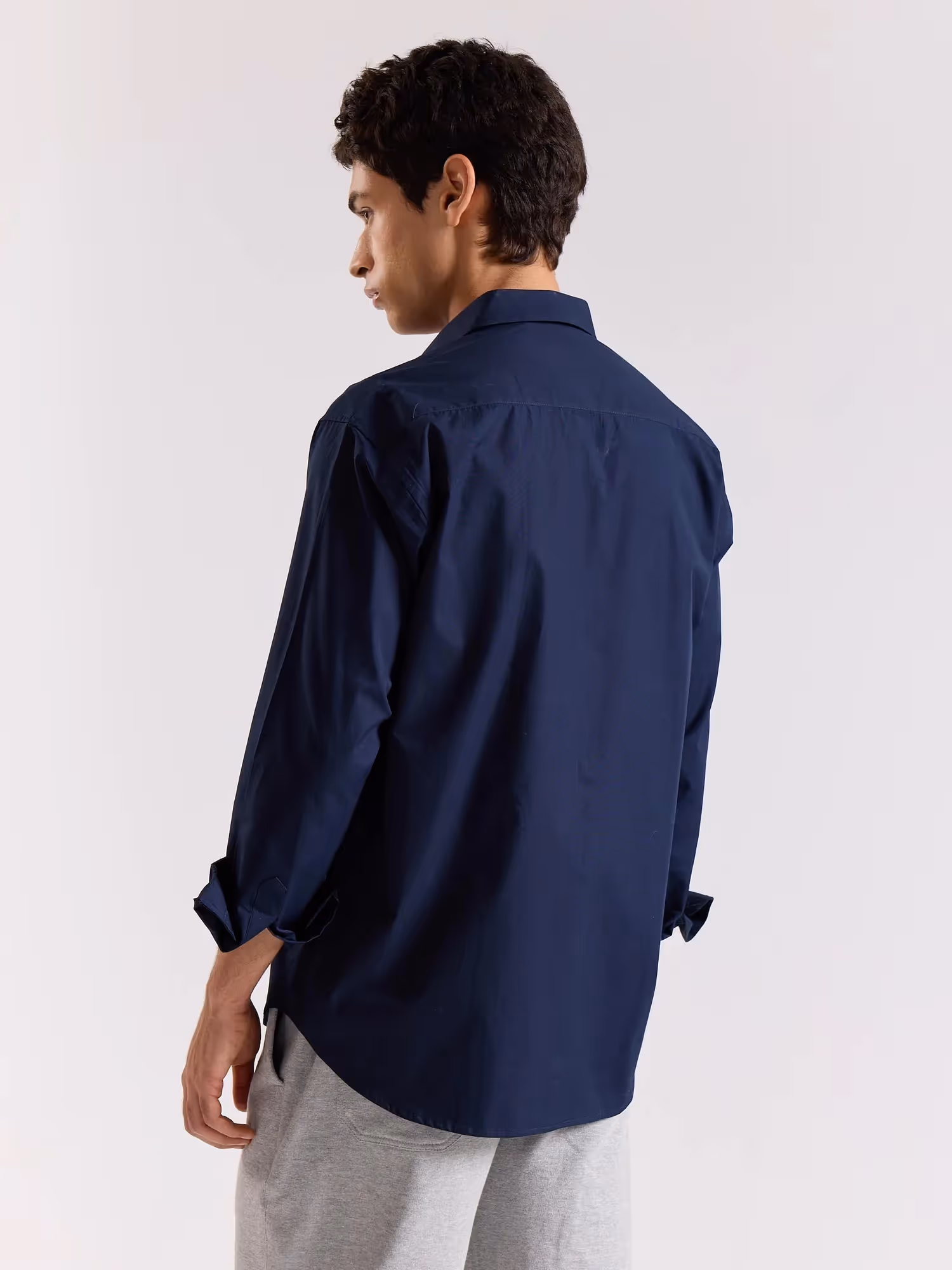 Dark Blue Poplin Shirt image 7