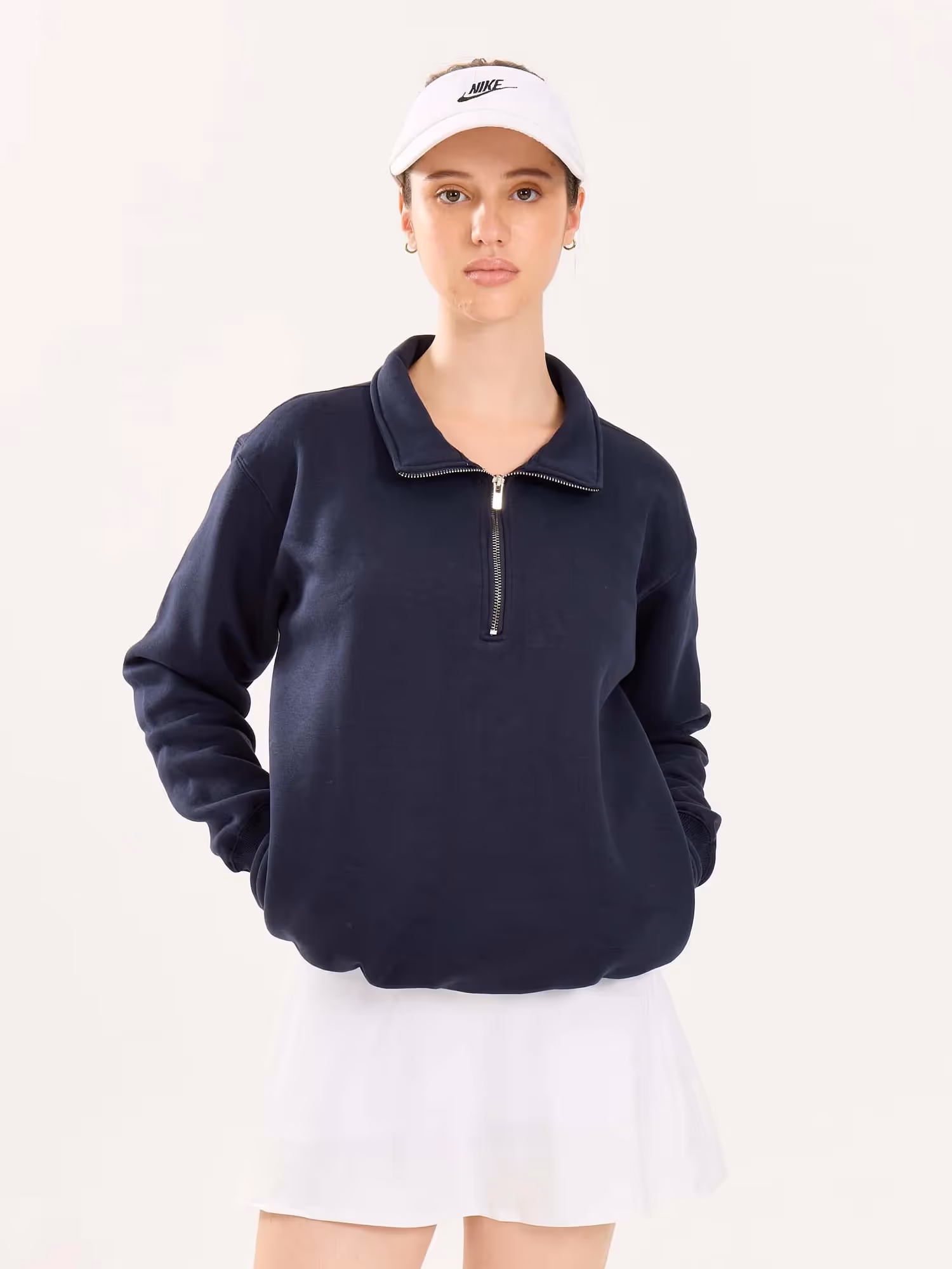 Dark Blue Quarter-Zip Sweatshirt image 4
