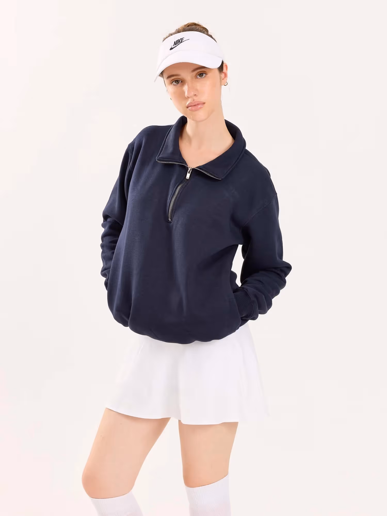 Dark Blue Quarter-Zip Sweatshirt image 6