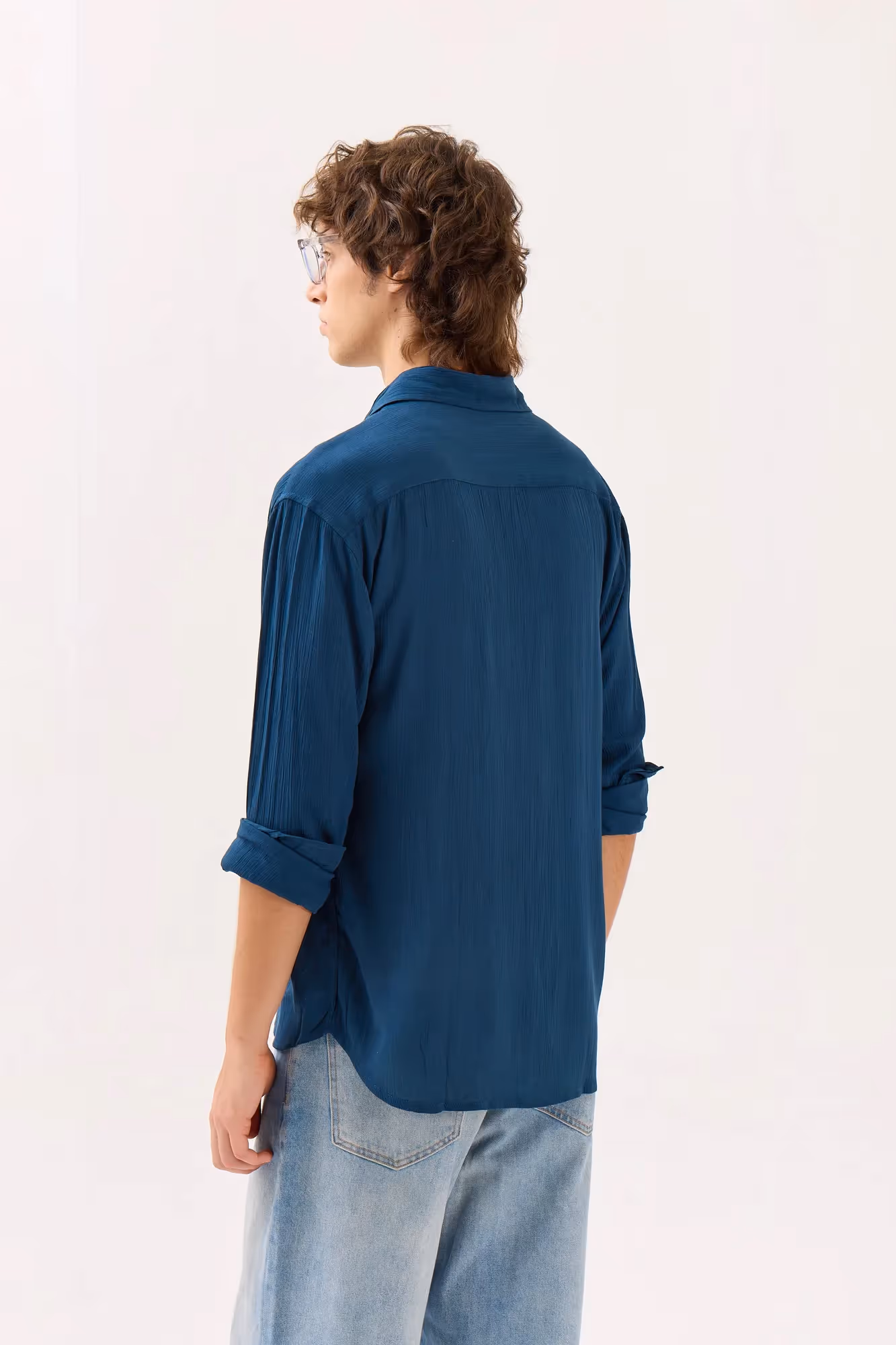 Dark Blue Wrinkled Shirt image 7