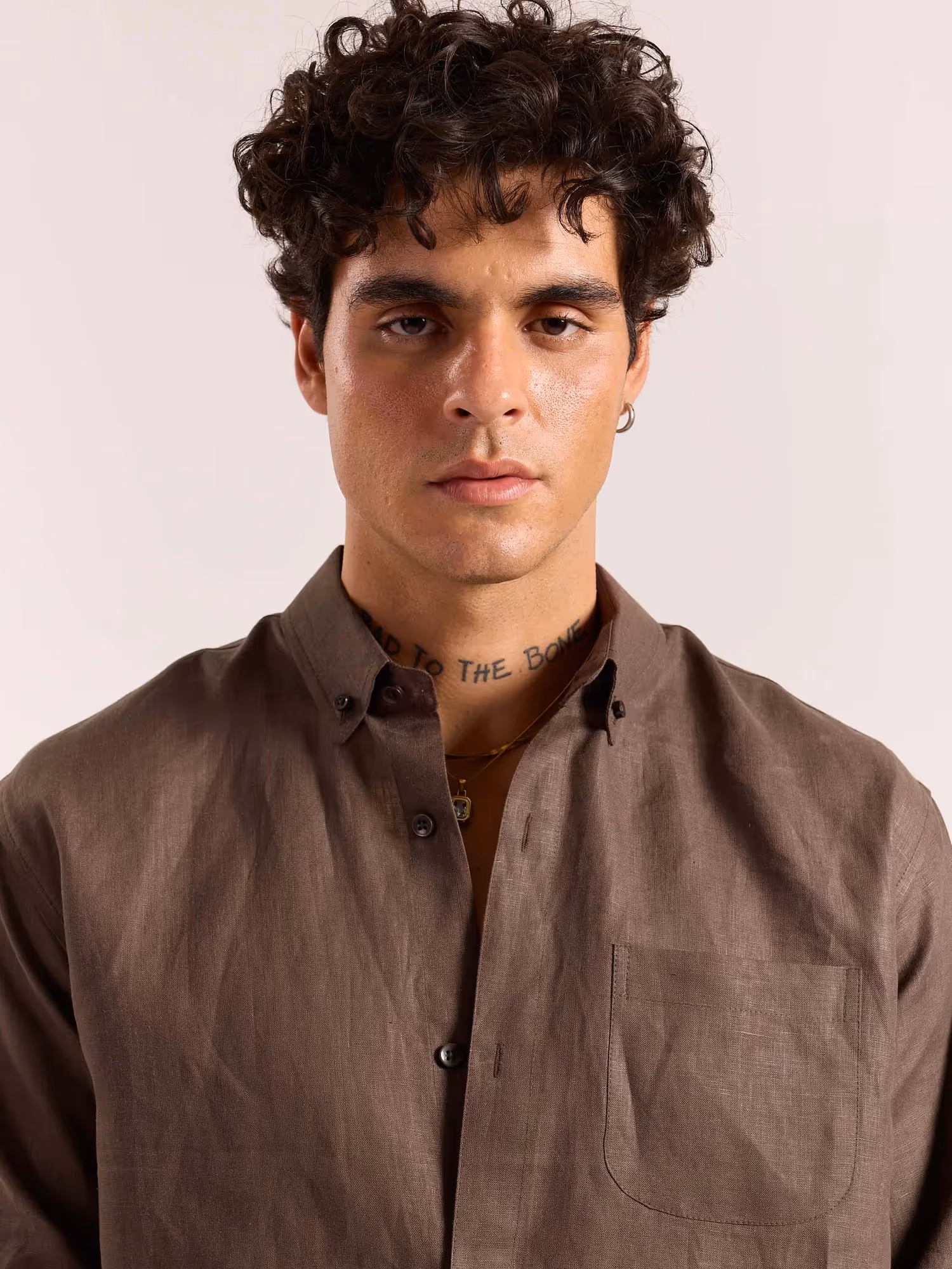 Dark Brown 60s Lea Linen Shirt  image 6