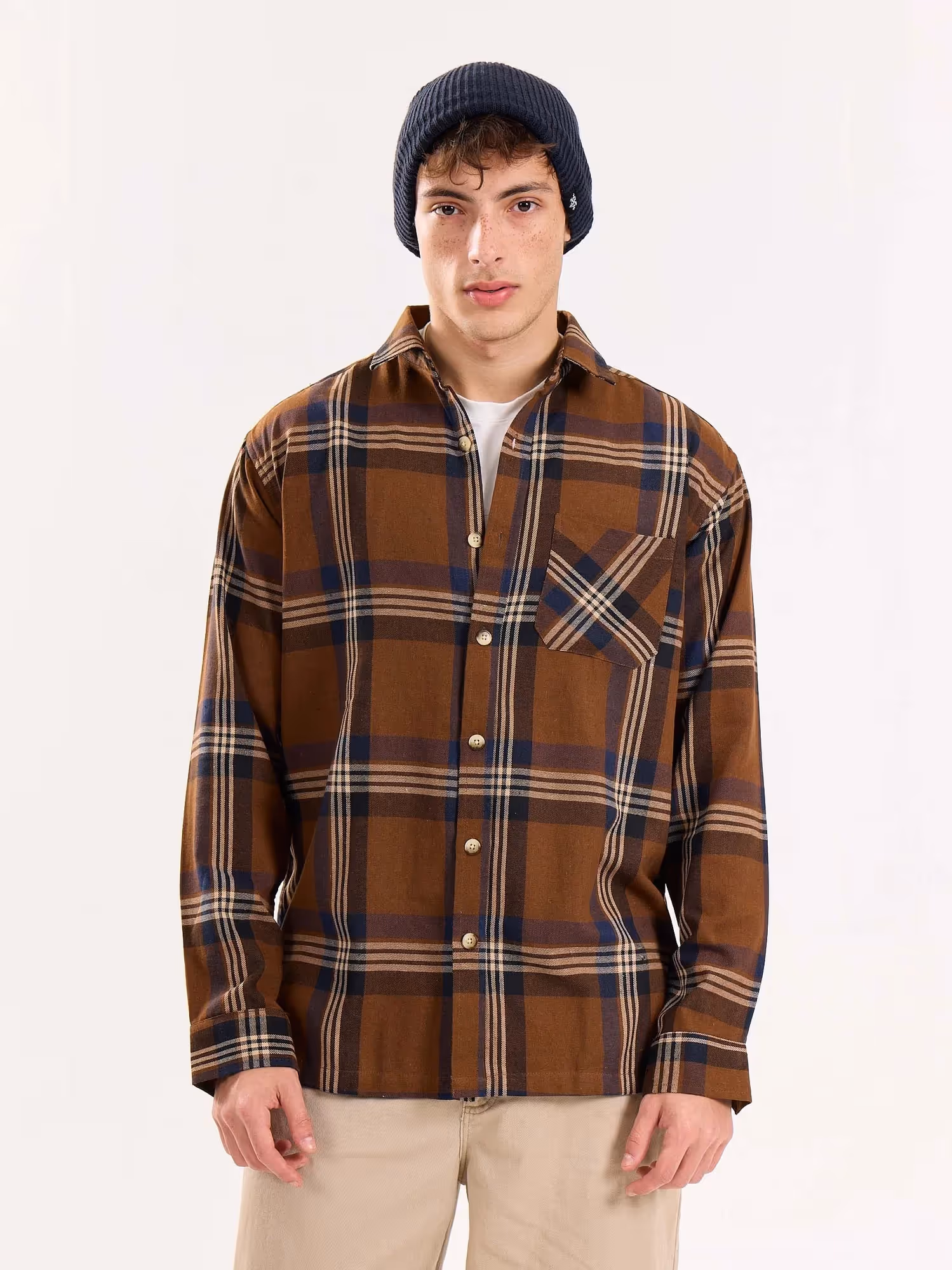 Dark Brown Flannel Overshirt  image 2