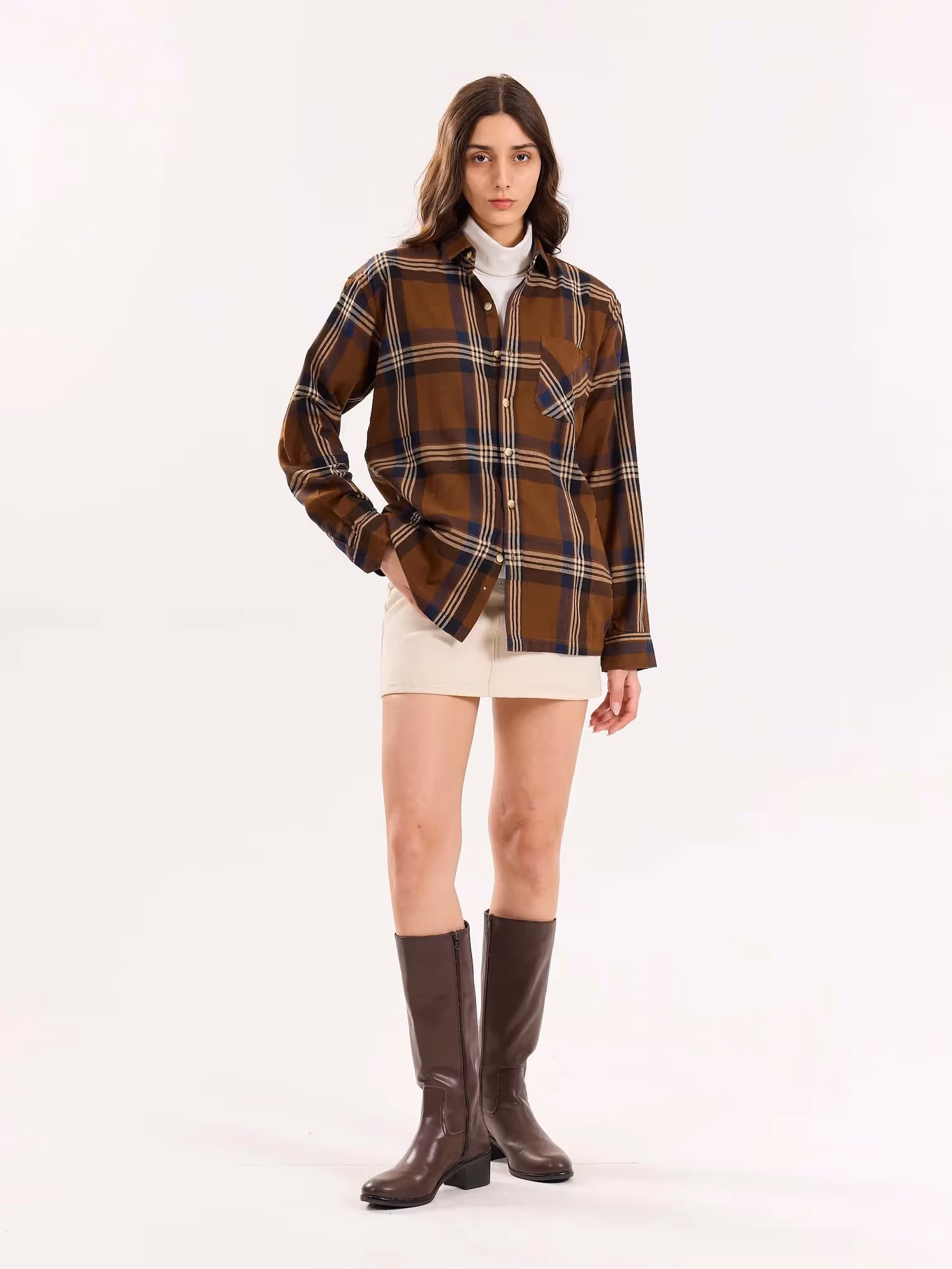 Dark Brown Flannel Overshirt  image 3