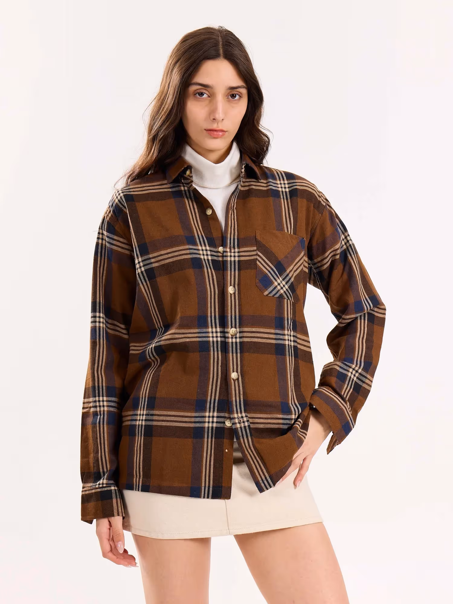 Dark Brown Flannel Overshirt  image 4