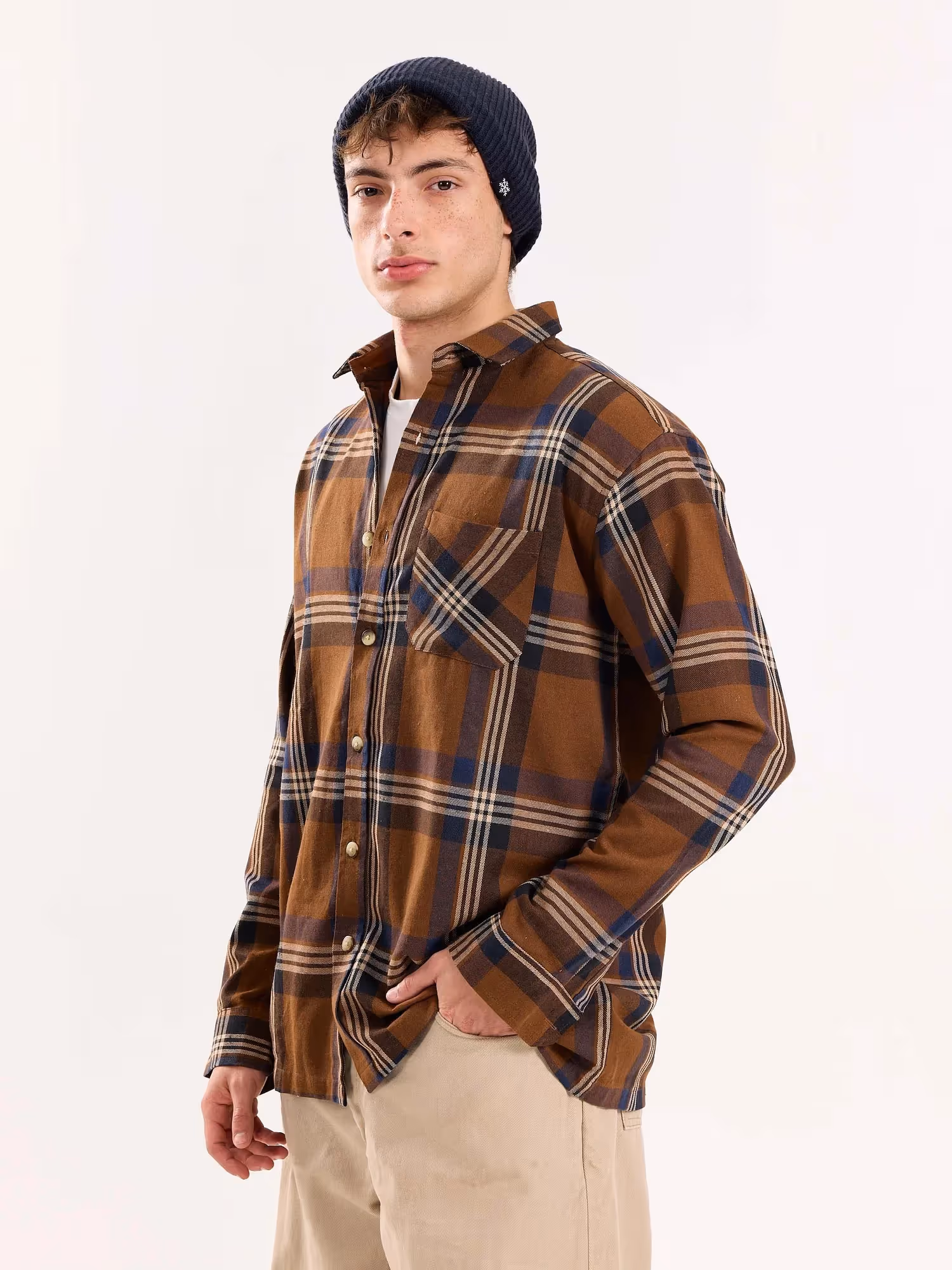 Dark Brown Flannel Overshirt  image 7