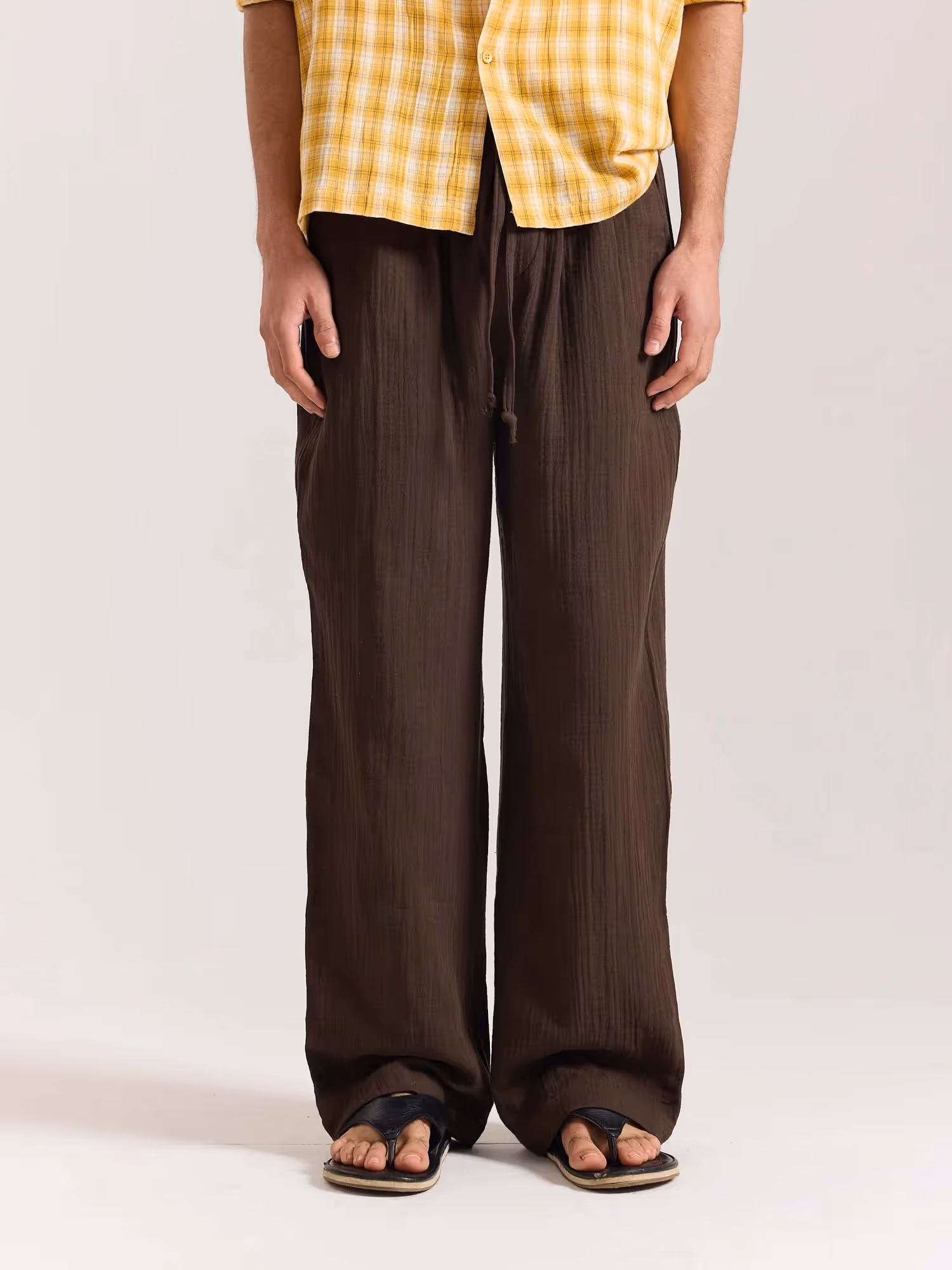 Dark Brown Gauze Pull-on Pants  image 2