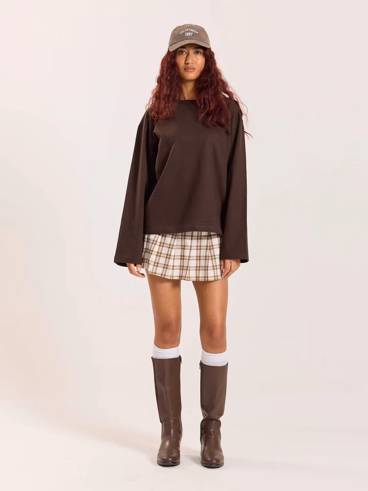 Dark Brown Loose Fit Cropped T-Shirt image 2