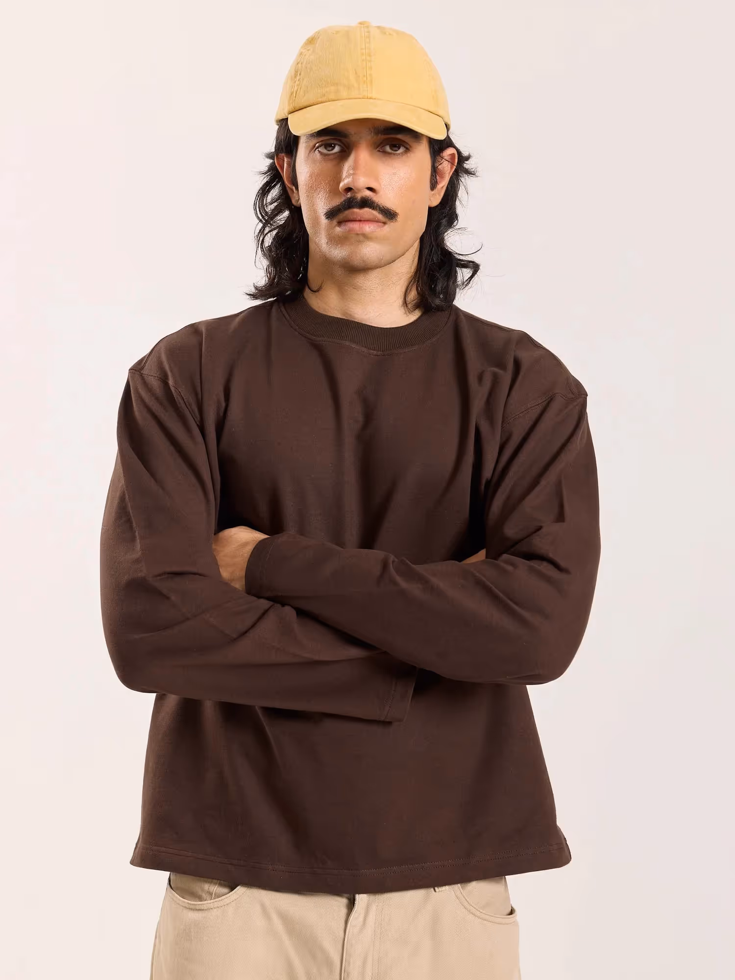 Dark Brown Loose Fit Cropped T-Shirt image 3
