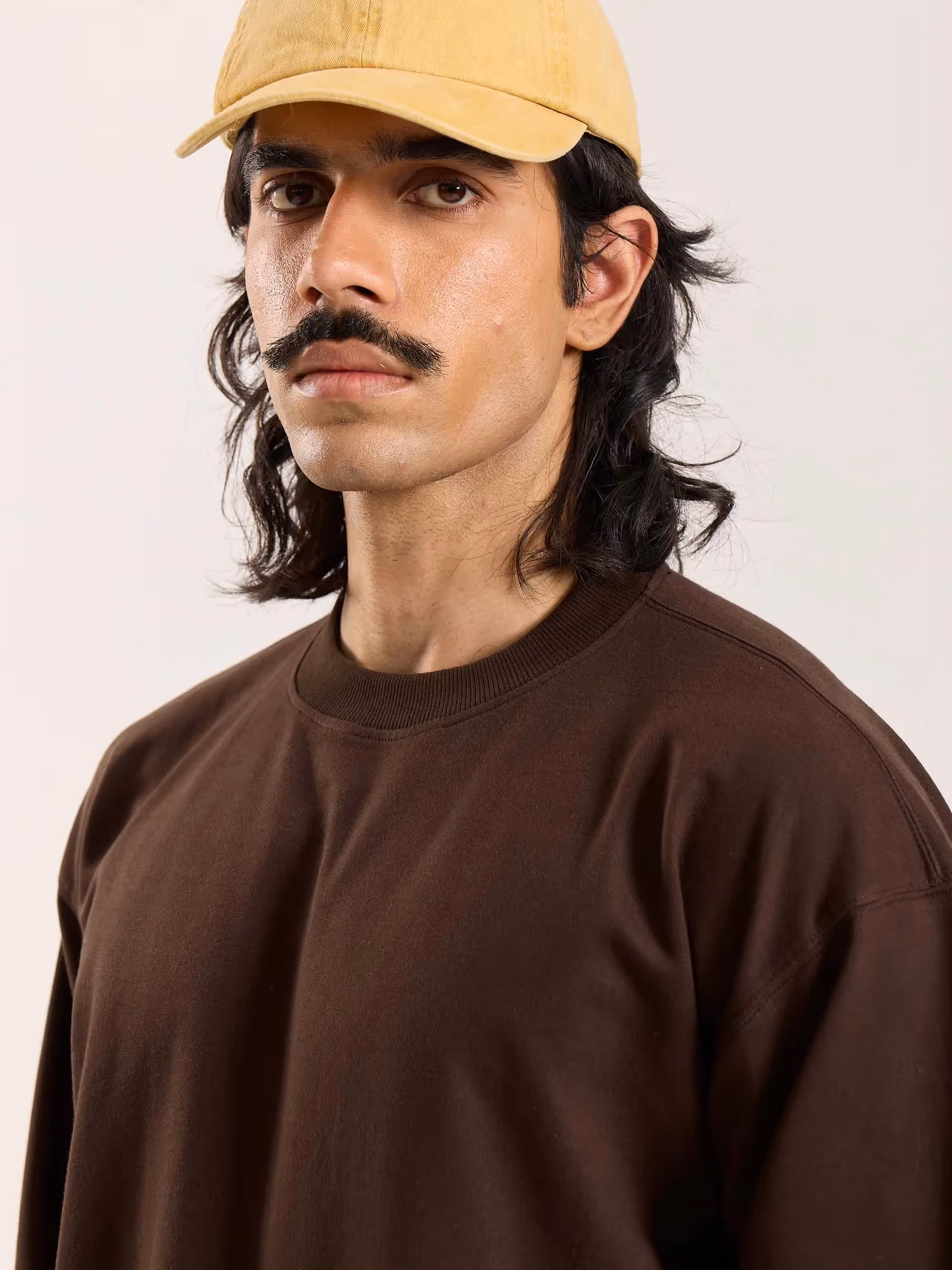 Dark Brown Loose Fit Cropped T-Shirt image 5