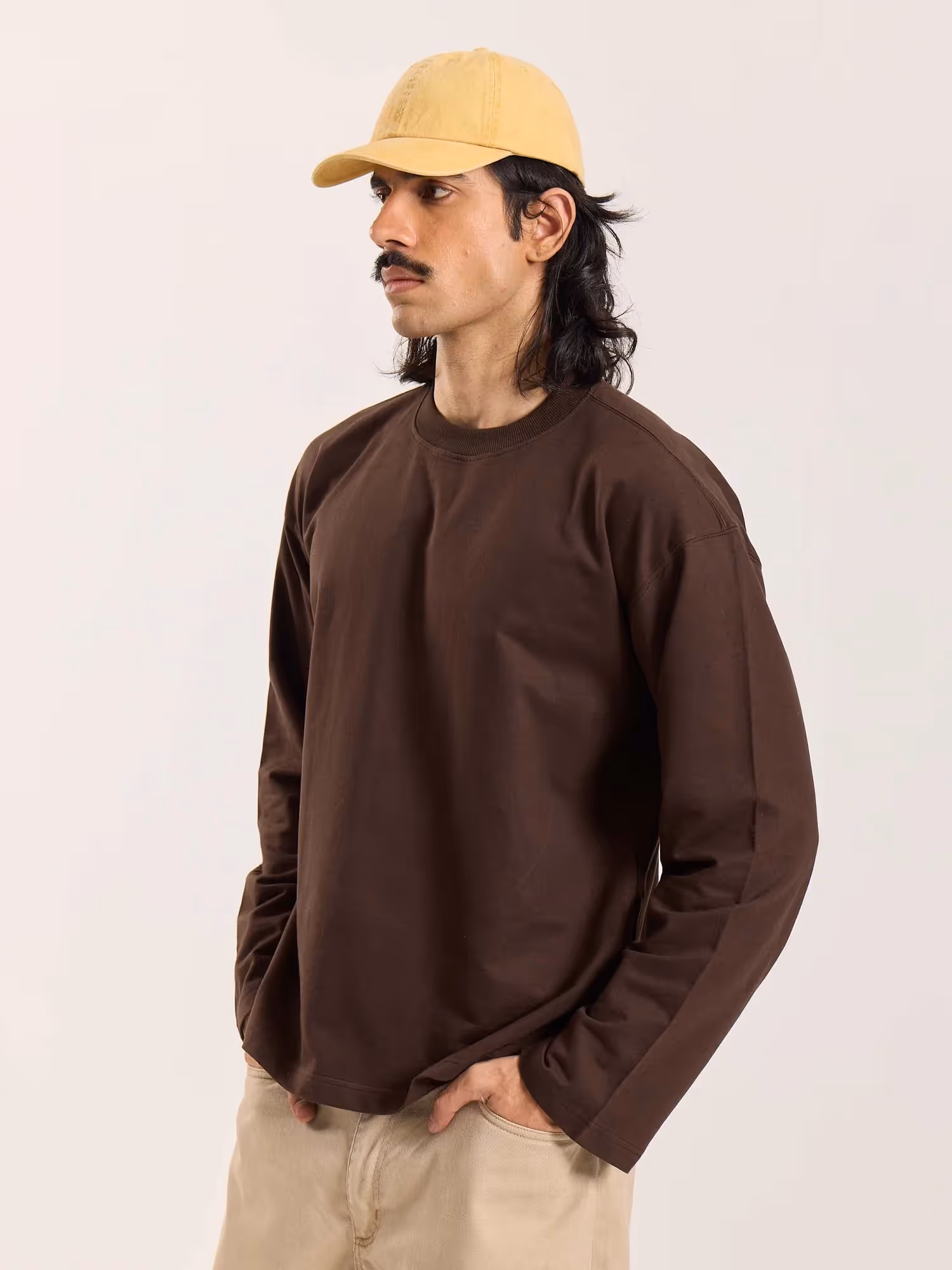 Dark Brown Loose Fit Cropped T-Shirt image 6