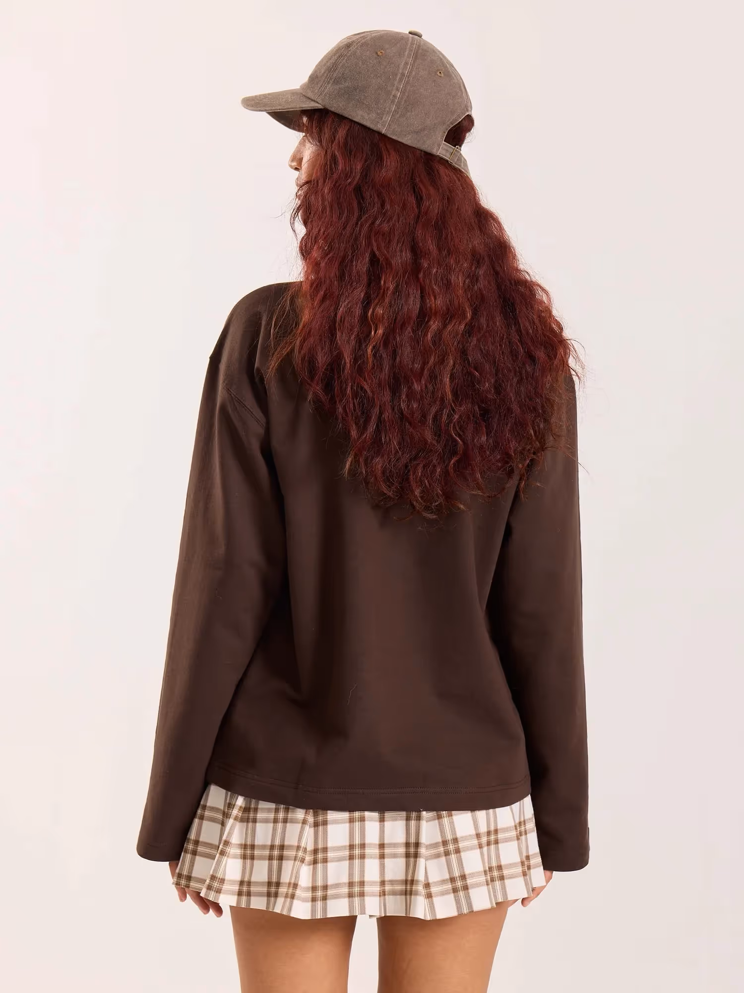 Dark Brown Loose Fit Cropped T-Shirt image 8