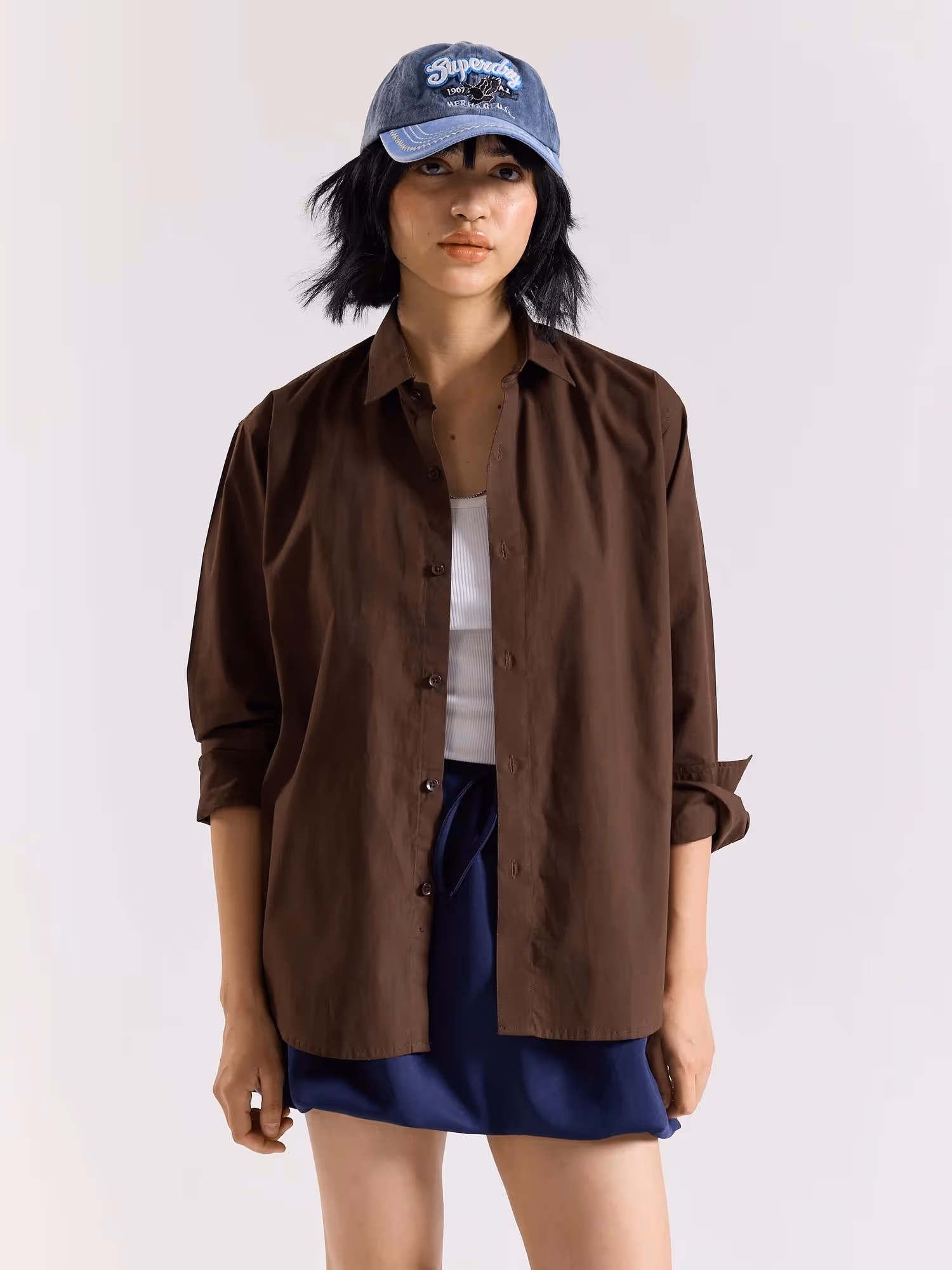 Dark Brown Poplin Shirt image 5