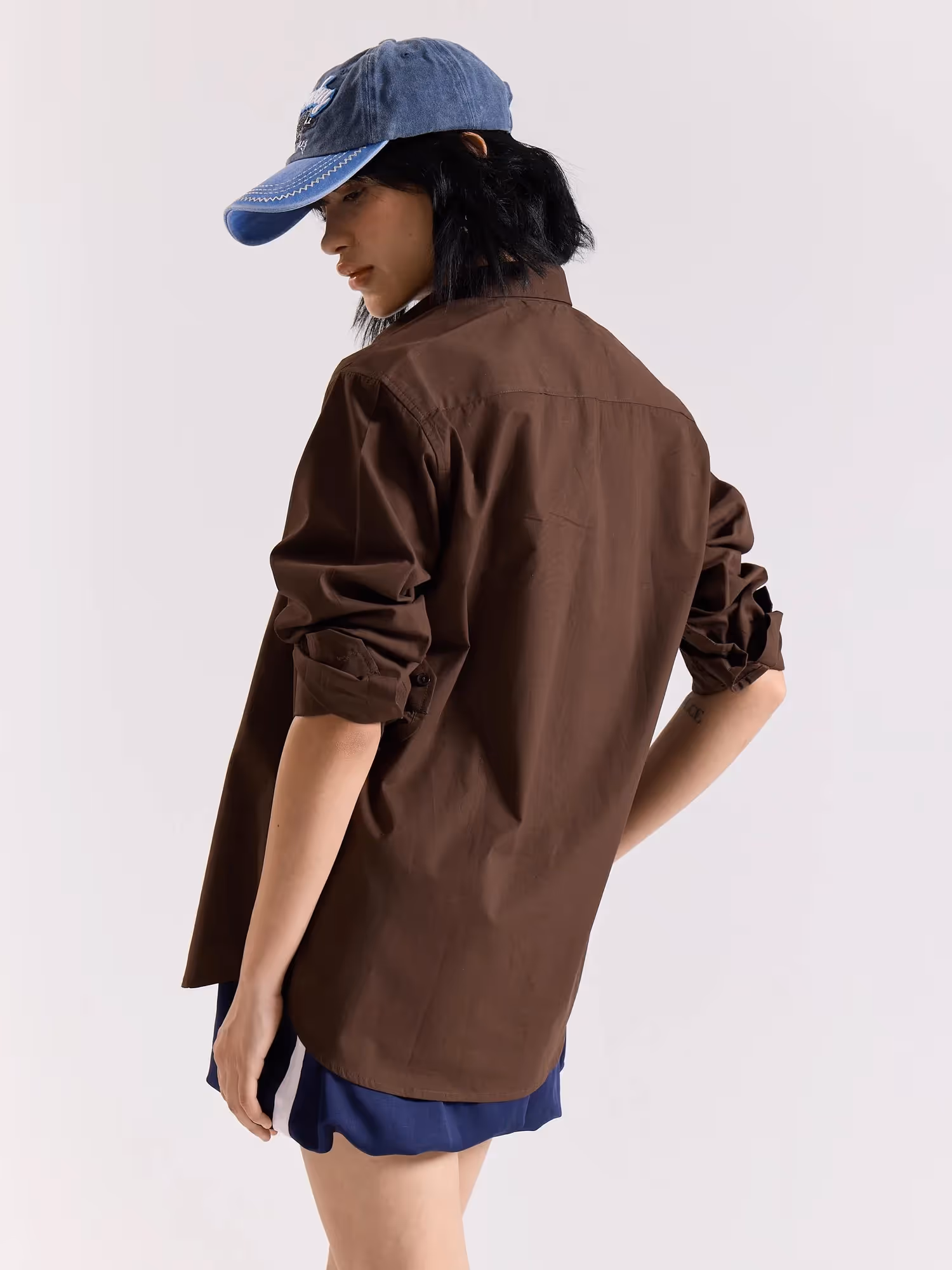 Dark Brown Poplin Shirt image 6